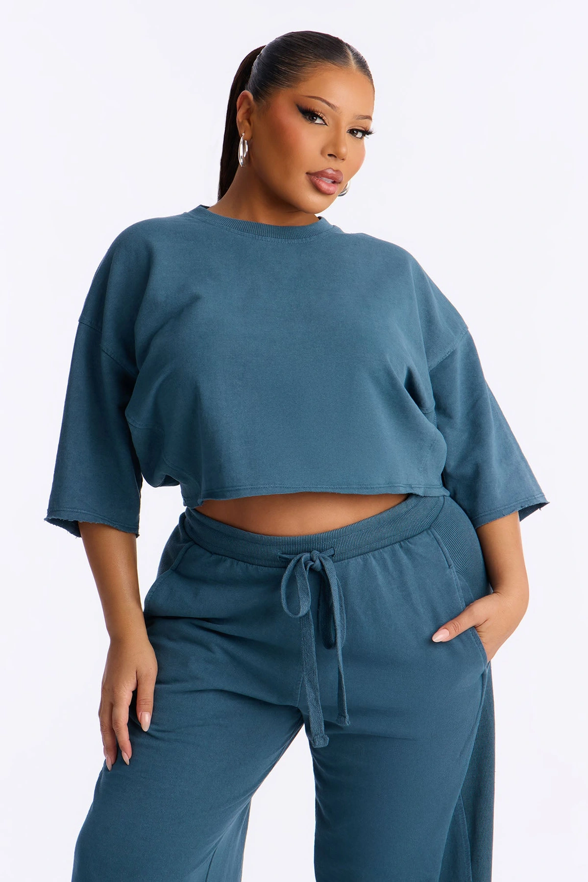 Strollin' Around Pant Set - Teal — Verde-petróleo