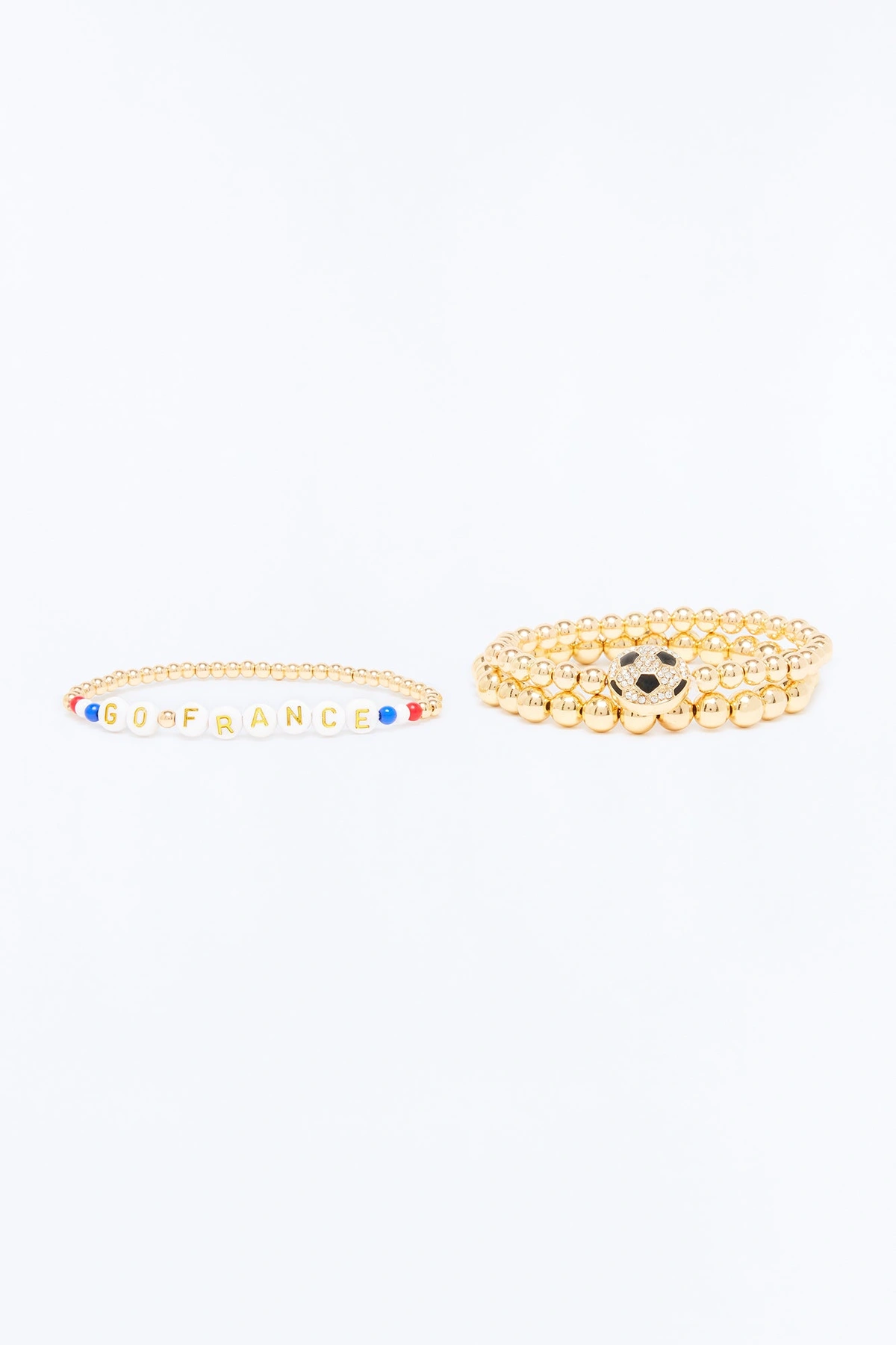 Go France Soccer 3 Piece Bracelet Set - Gold/combo — Dourado/combinação