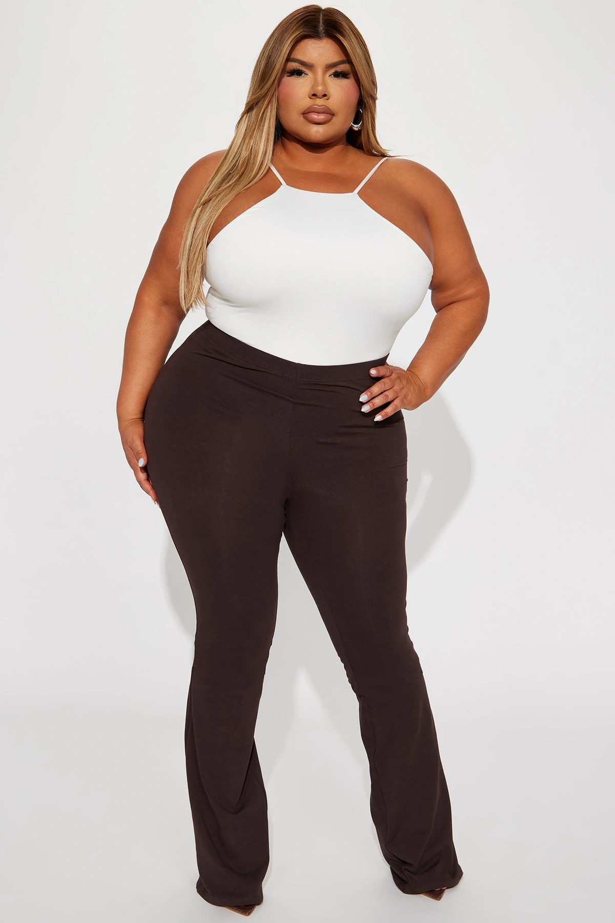 Tall Adriana Flare Pant - Dark Brown — escuro Castanho