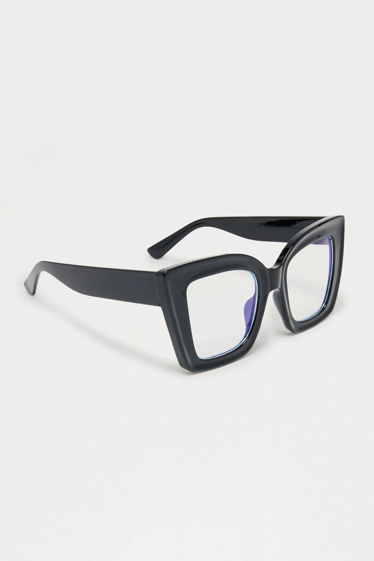 Zoe Square Blue Light Glasses - Black — Preto