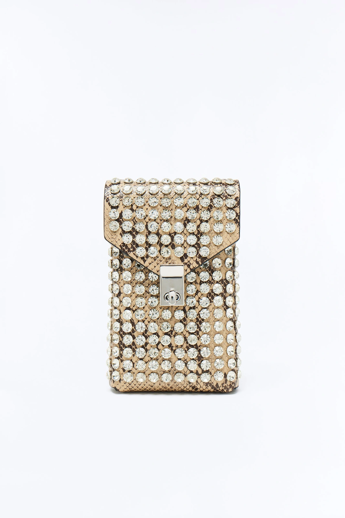 Eyes On Me Faux Leather Rhinestone Belt Bag - Silver — Prateado