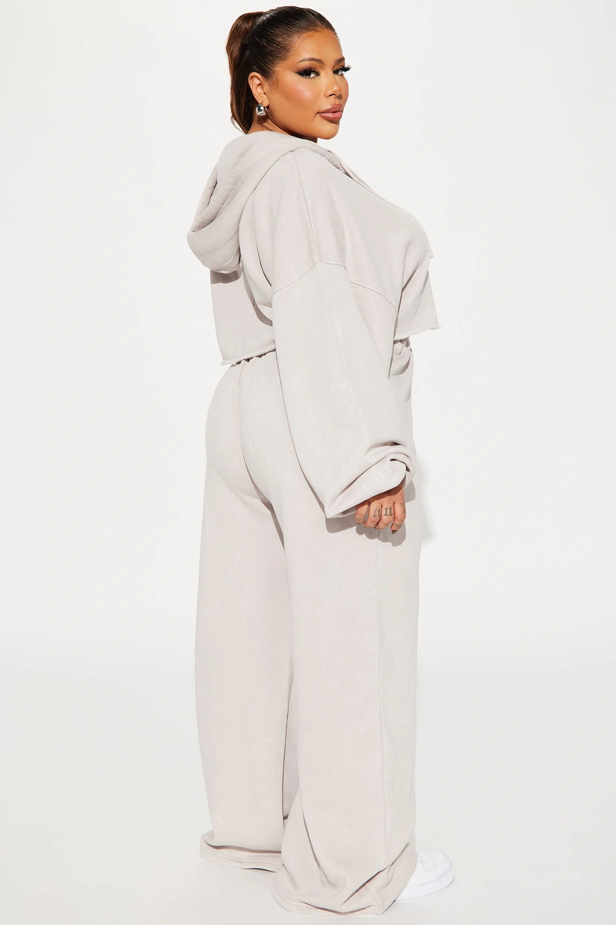 On The Go Fleece Pant Set - Taupe — Bege acinzentado