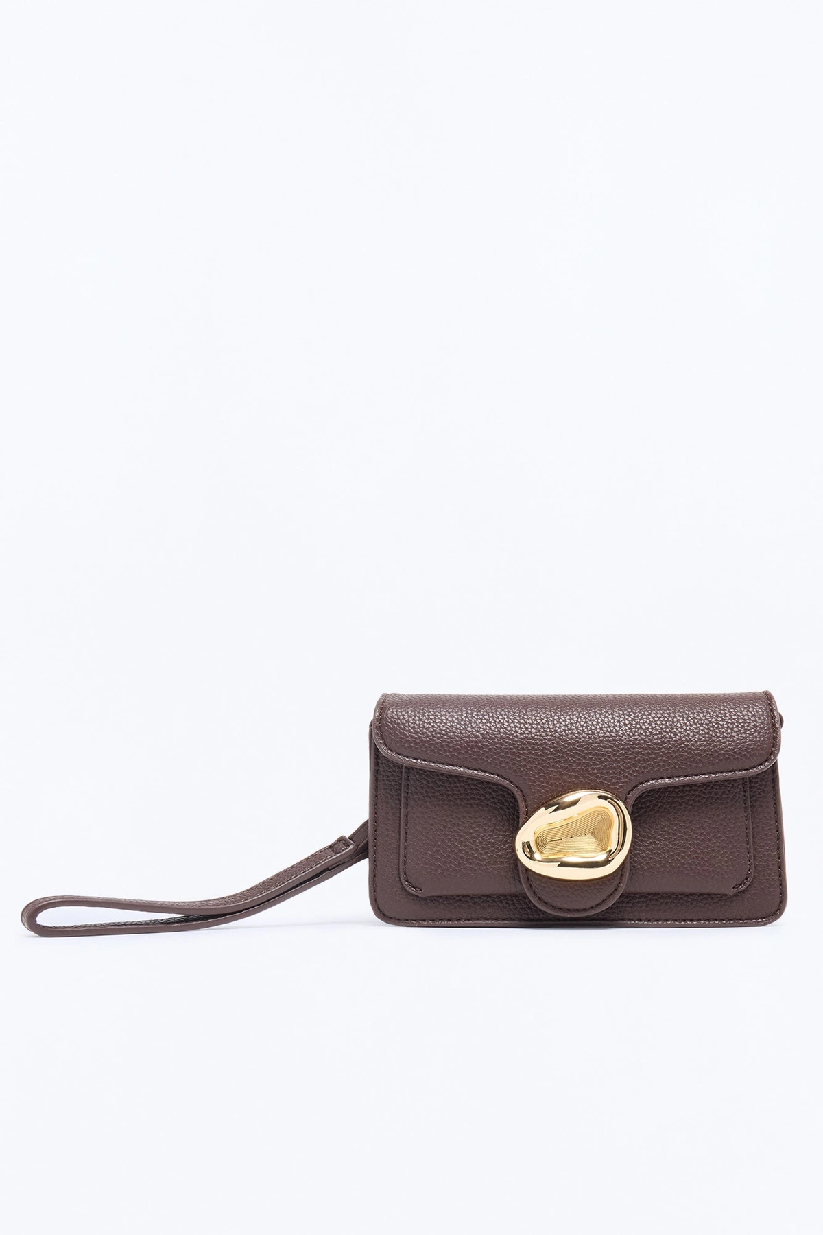 Gold Mine Faux Leather Crossbody Handbag - Brown — Castanho