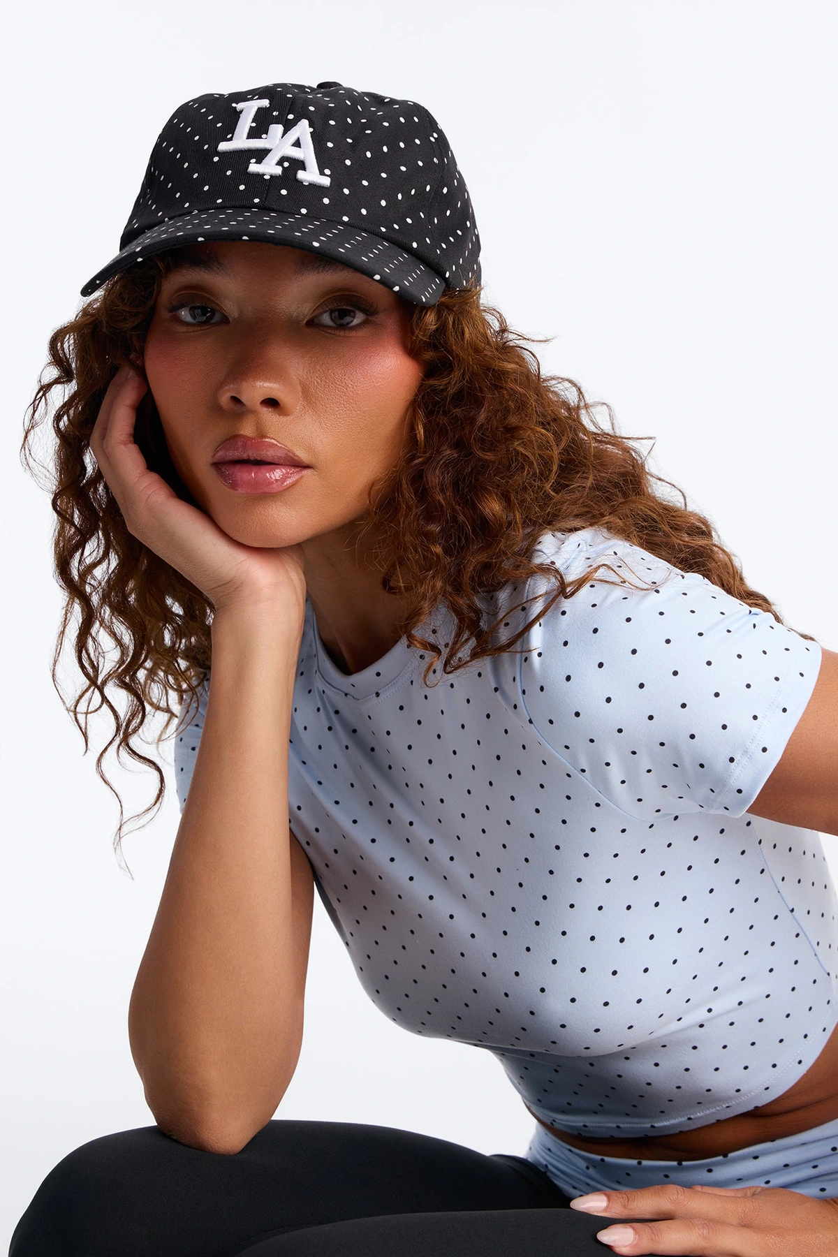 Spot On LA Baseball Hat - Black/combo — Preto/combinação