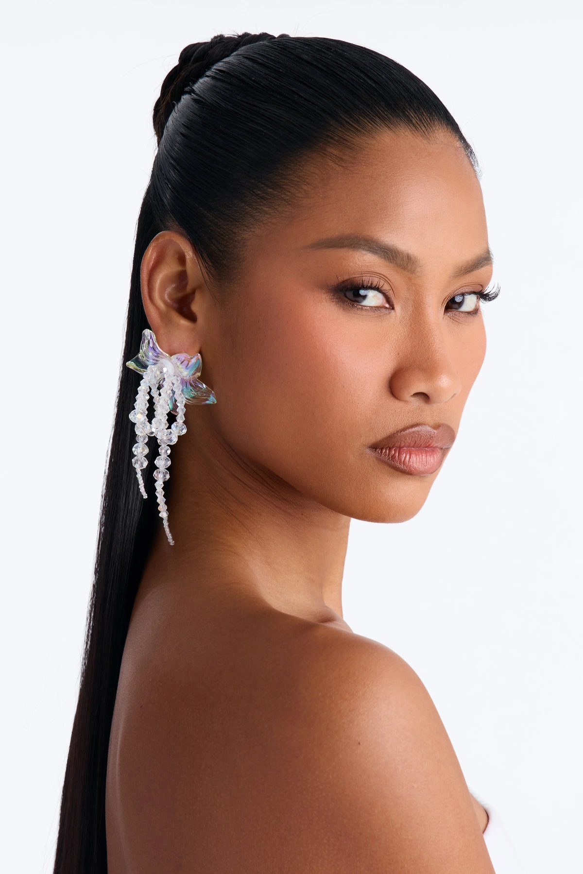 Seeing Clearly Floral Drop Earrings - Clear — Clear