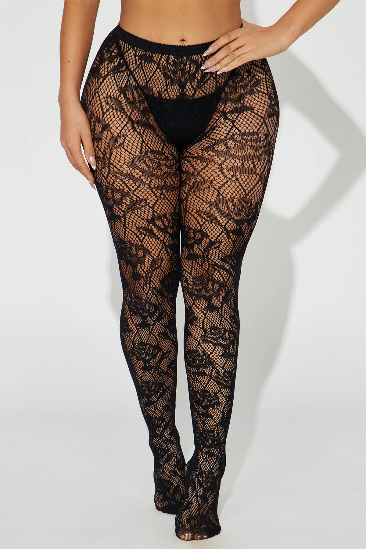 Wild Rose Tights - Black — Preto