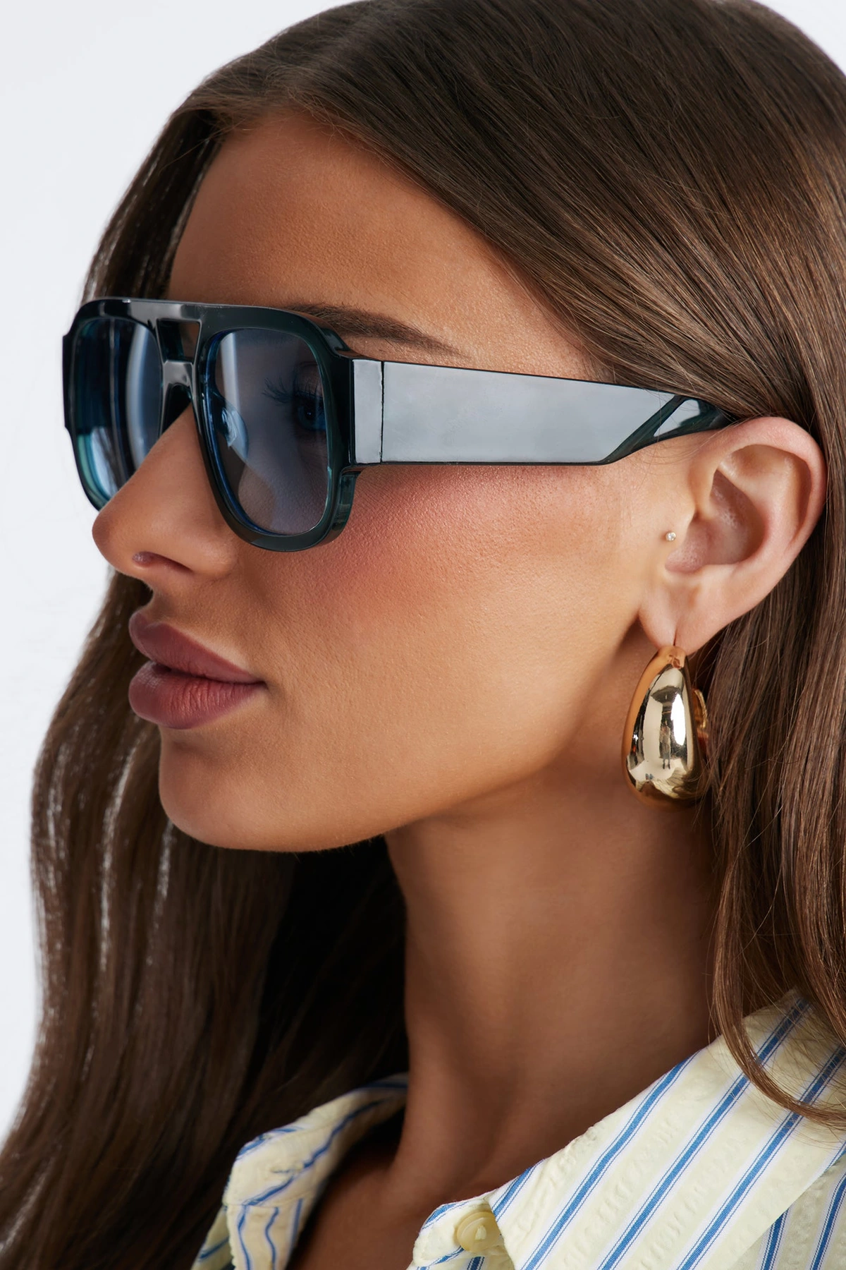 Jet Set Aviator Sunglasses - Teal — Verde-petróleo