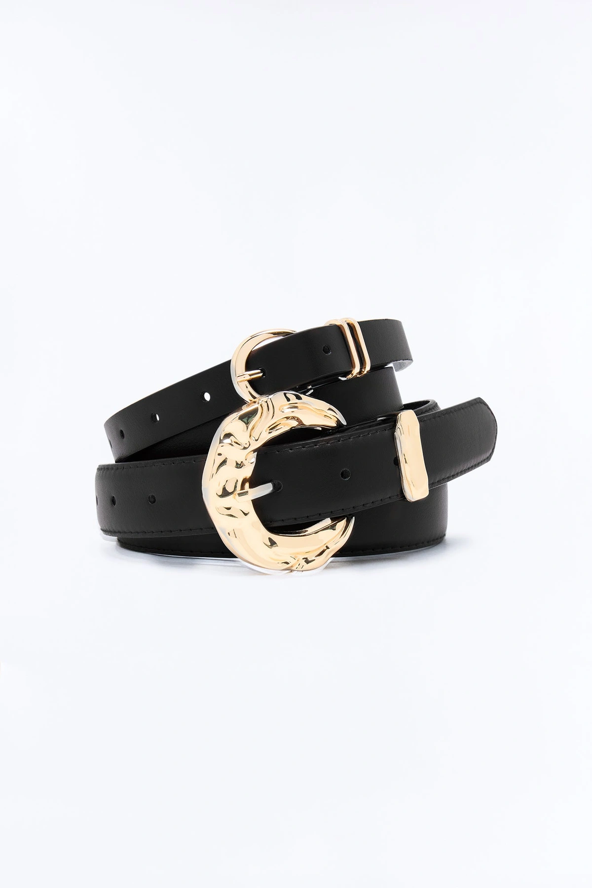 Catch Me Twice Faux Leather Belt Set - Black — Preto