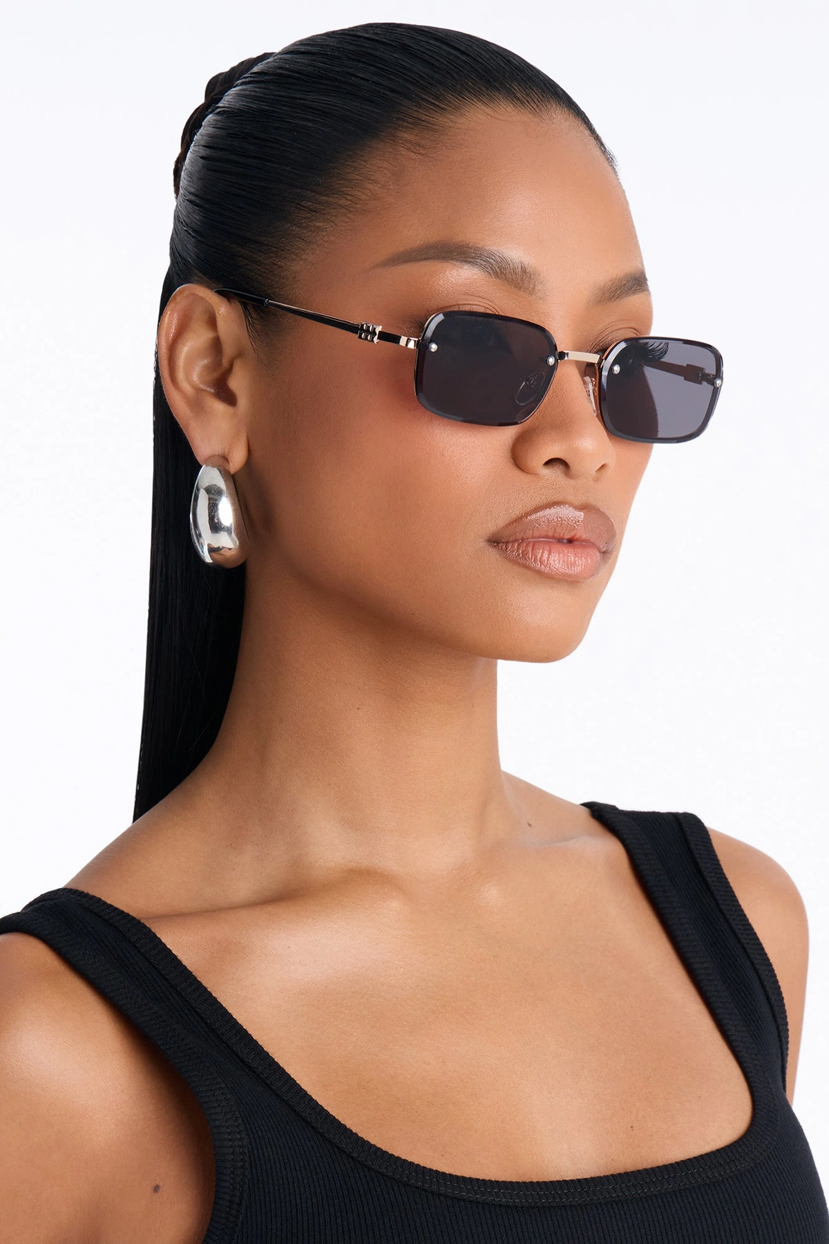 Cafe Lunch Date Sunglasses - Black — Preto