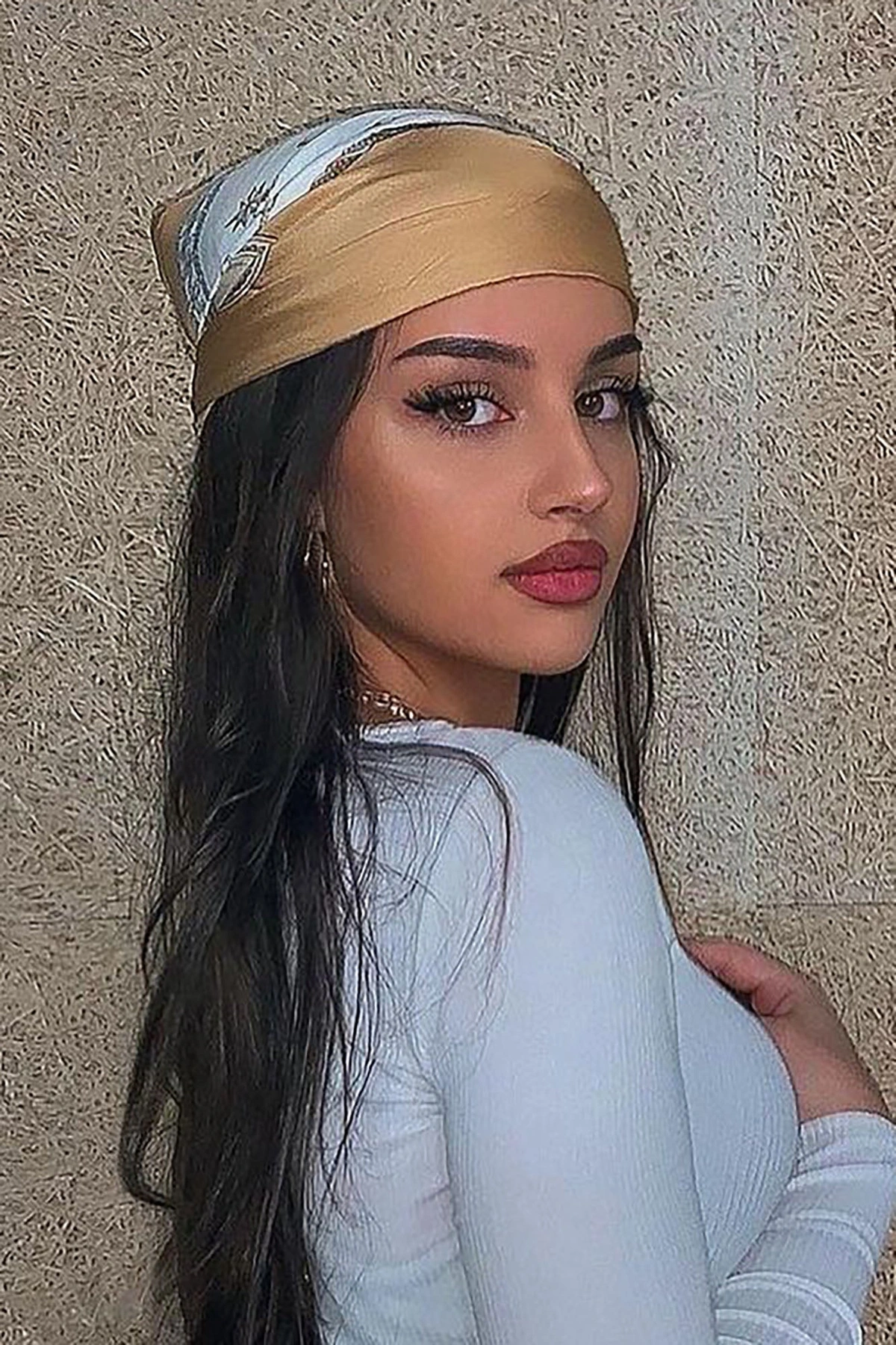 Hairs A Mess Head Scarf - Beige — Bege