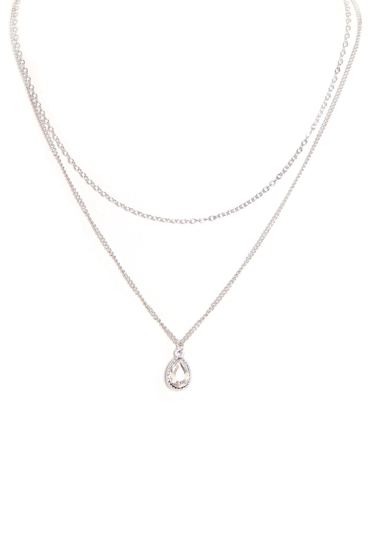 Pretty Dainty Layered Necklace - Silver — Prateado