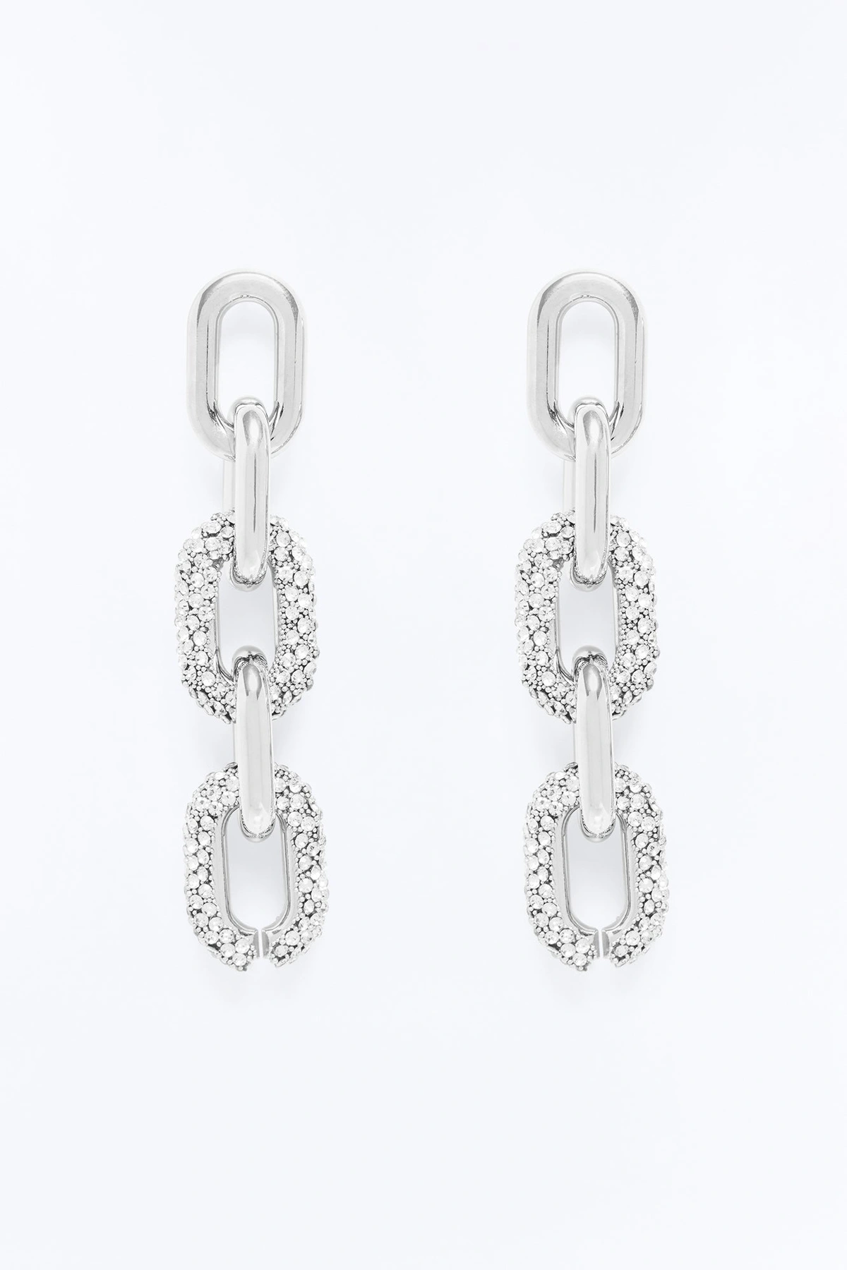 Rebel Link Drop Earrings - Silver — Prateado