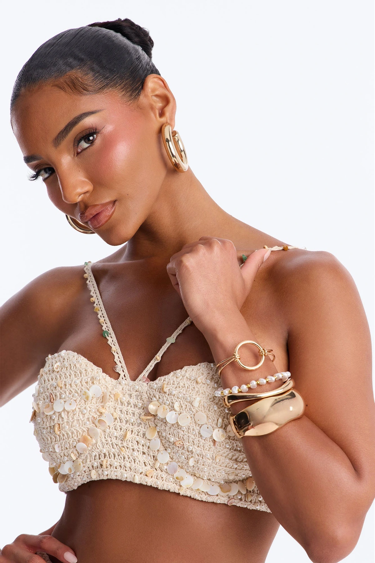 Sophie 4 Piece Multi Bracelet Set - Gold — Dourado
