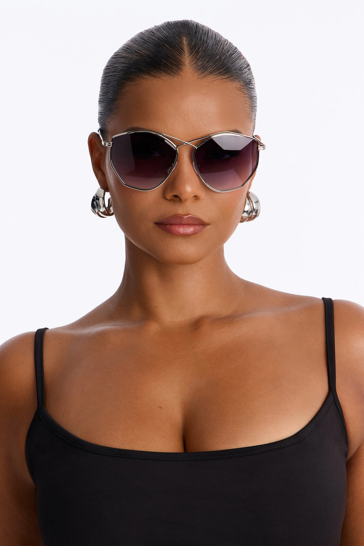 I'll Make It Sunglasses - Silver/Black — Prateado/Preto