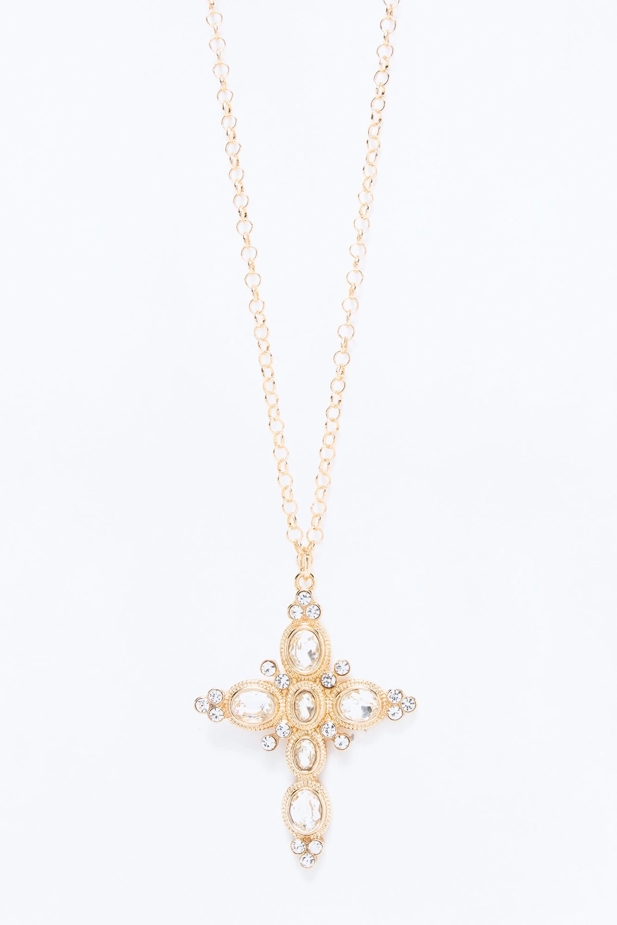 Crystal Mercy Pendant Necklace - Gold — Dourado