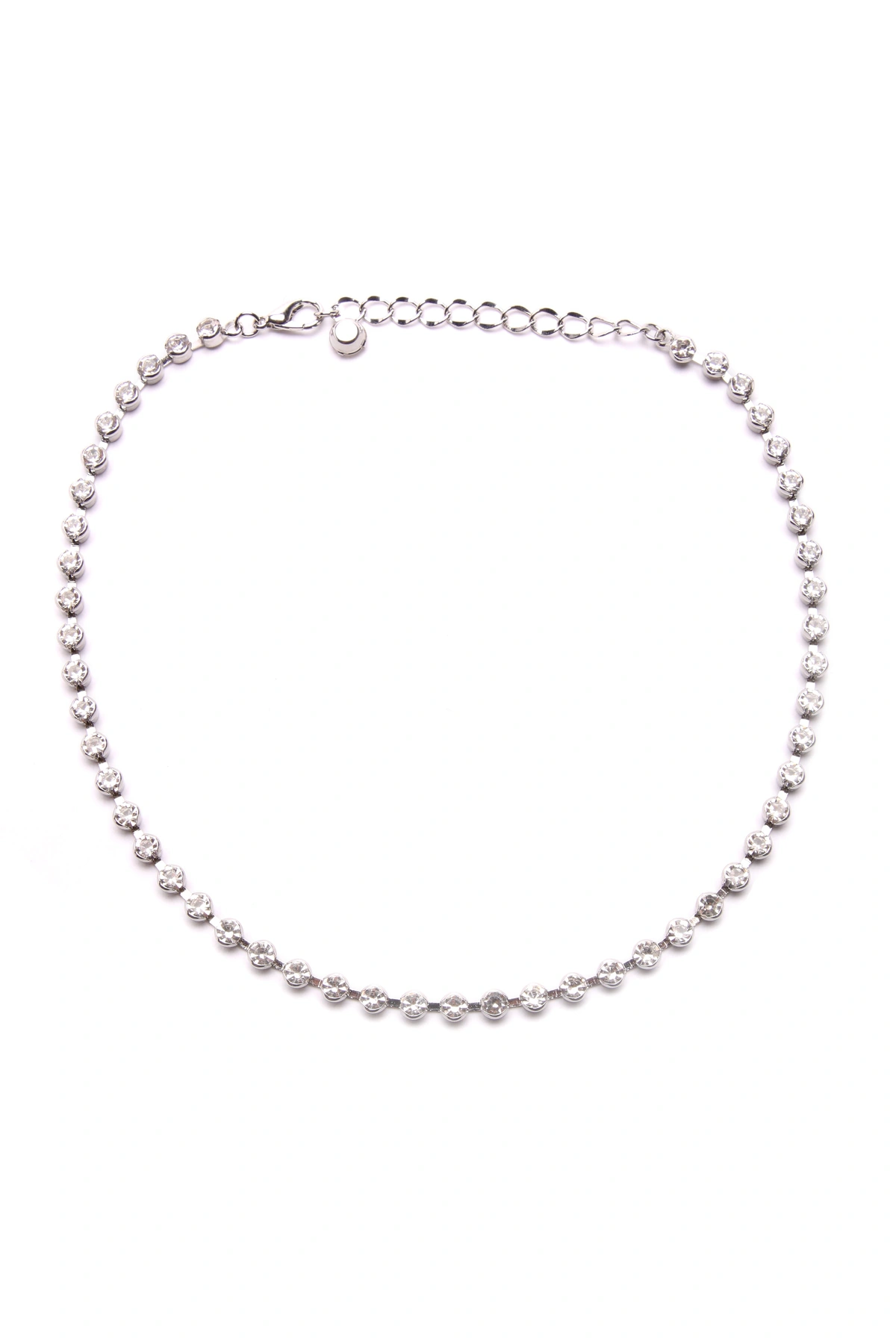 Danielle Rhinestone Choker - Silver — Prateado