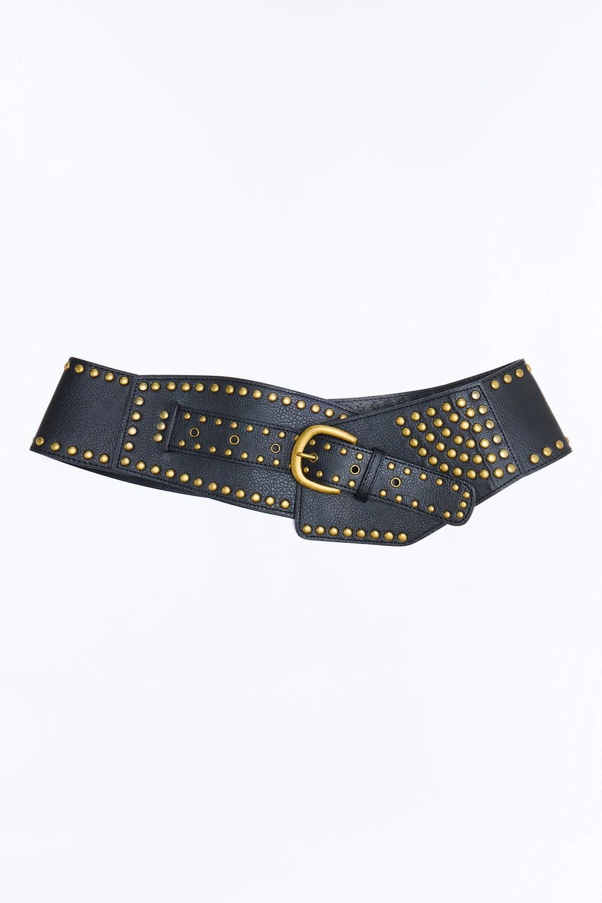 Saddle Ridge Wide Faux Leather Belt - Black — Preto