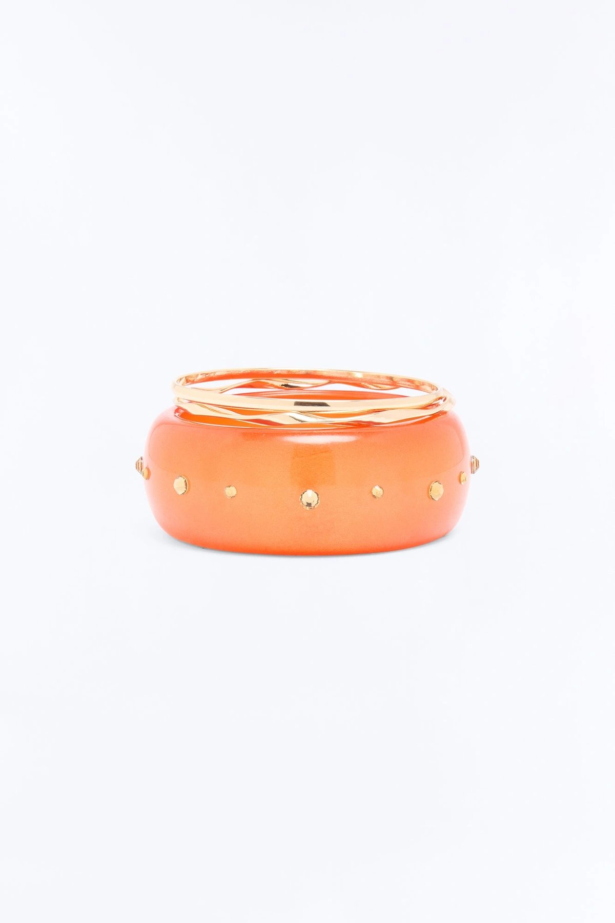Cabo Sunsets 3 Piece Bracelet Set - Gold/Orange — Dourado/Laranja