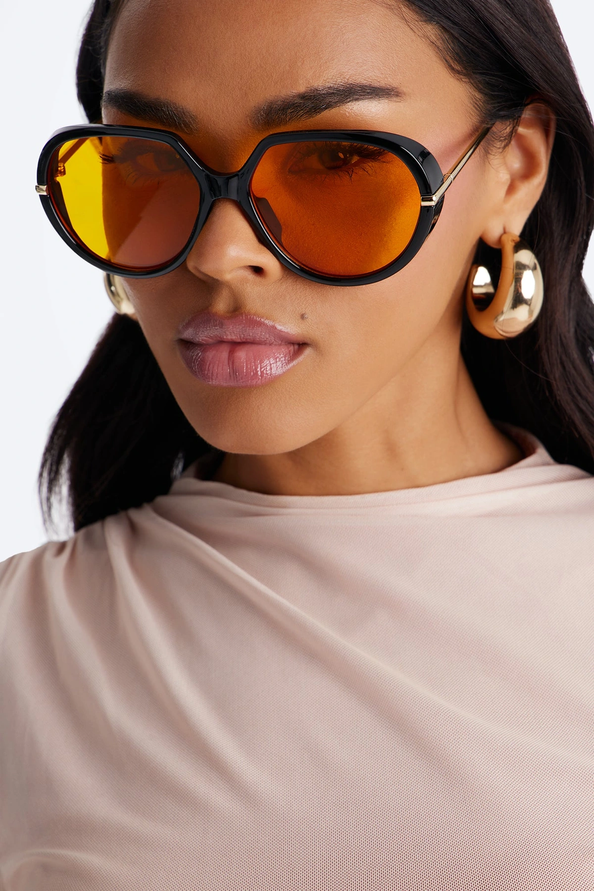 Sun Dancing Sunglasses - Black/Orange — Preto/Laranja