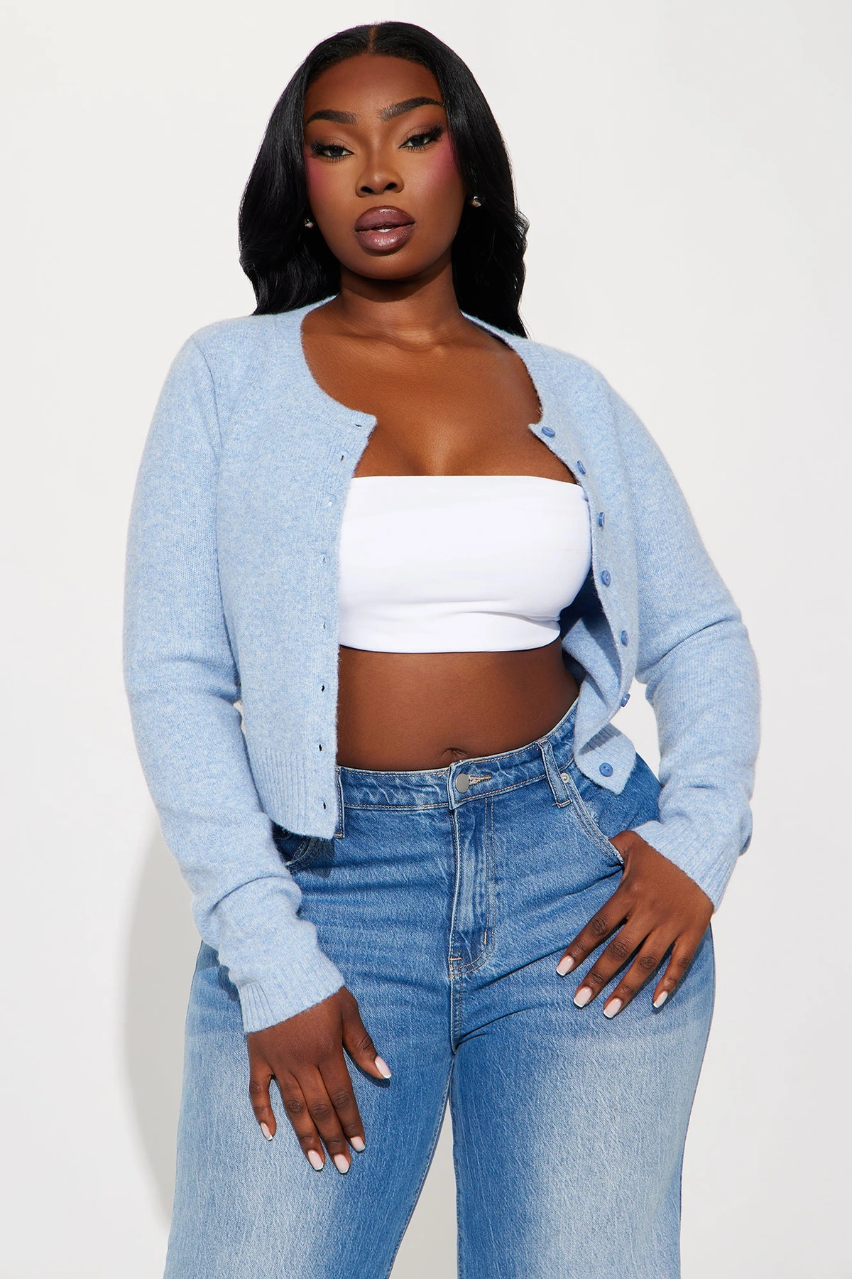 Sweet Sensation Cropped Cardigan - Blue — Azul