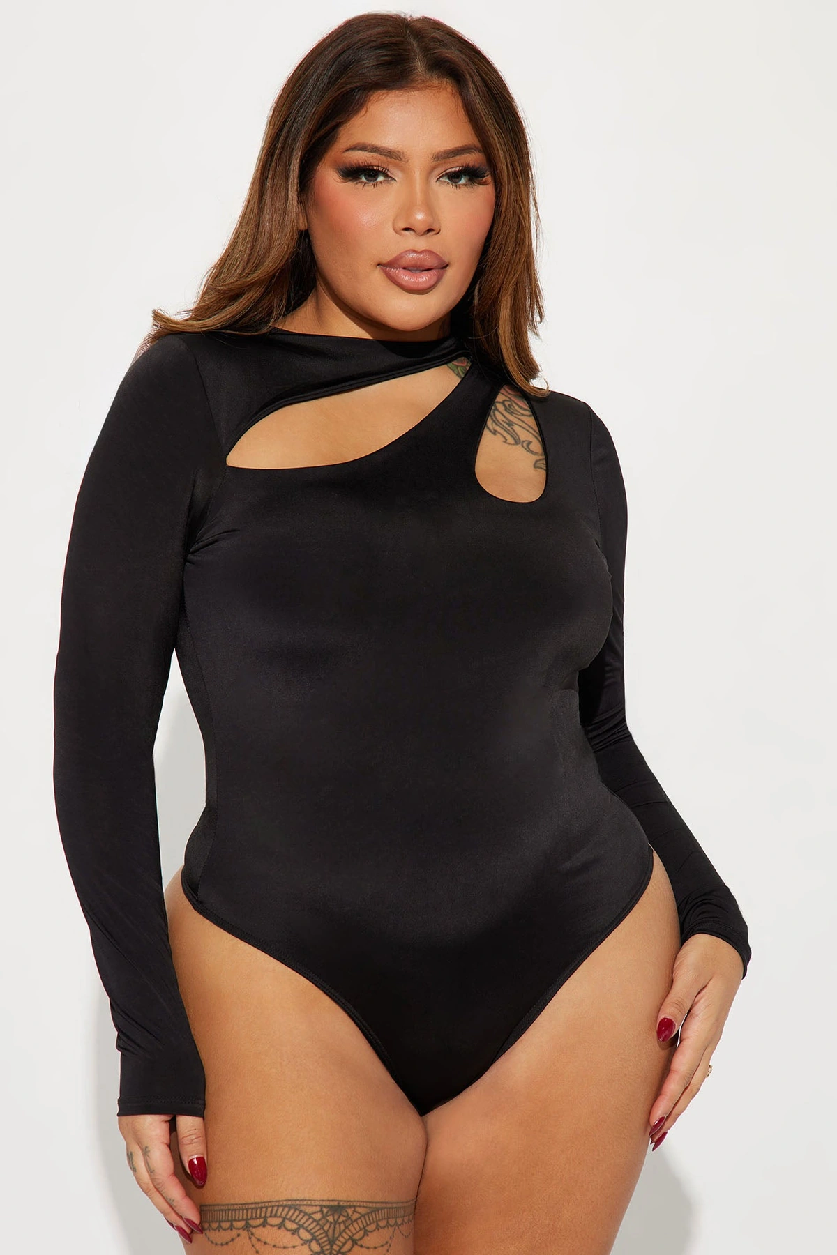 Keilani Cut Out Bodysuit - Black — Preto