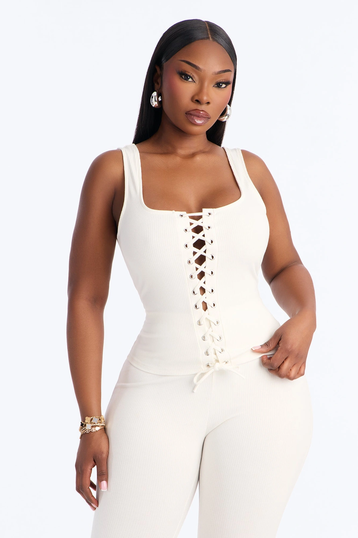Carina Snatched Pant Set - Off White — Off Branco