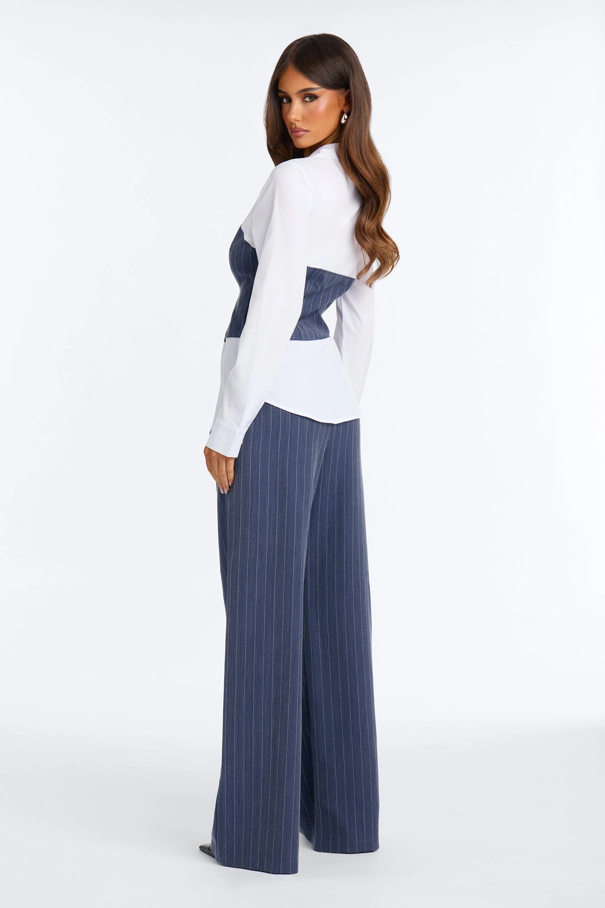 Work Mode Pinstripe Pant Set - Navy — Azul-marinho