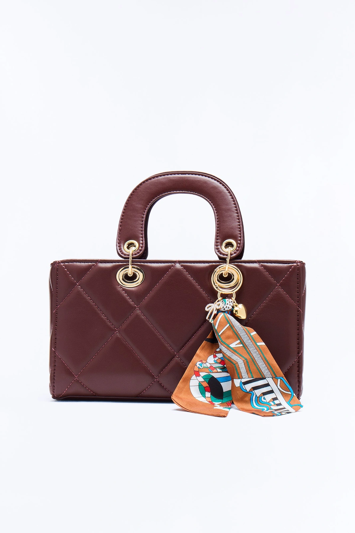 This Good Feeling Faux Leather Satchel Handbag - Brown — Castanho