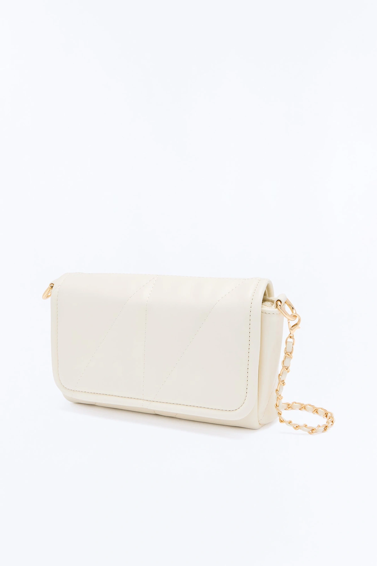 Big City Date Night Faux Leather Crossbody Handbag - Ivory — Marfim