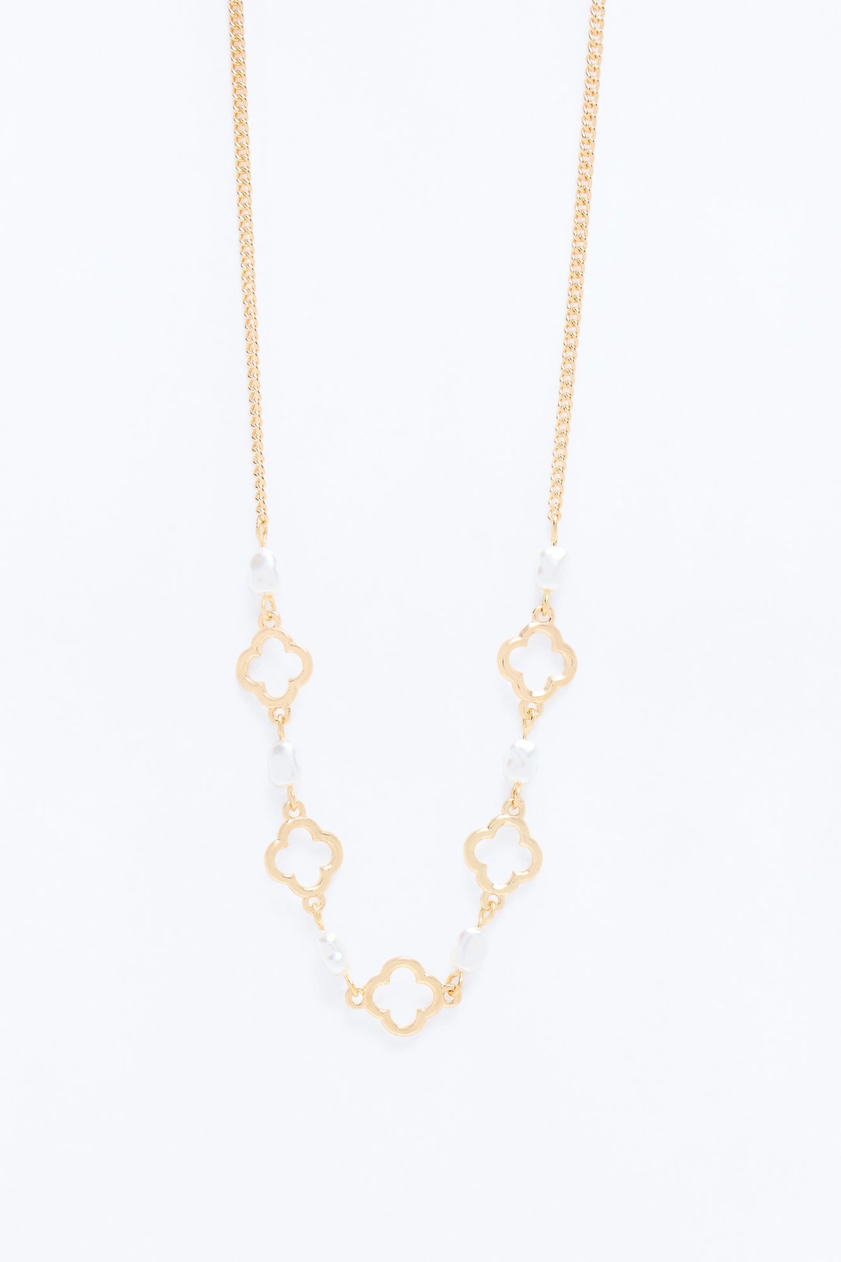 Pretty Lucky Clover Necklace - Gold/combo — Dourado/combinação