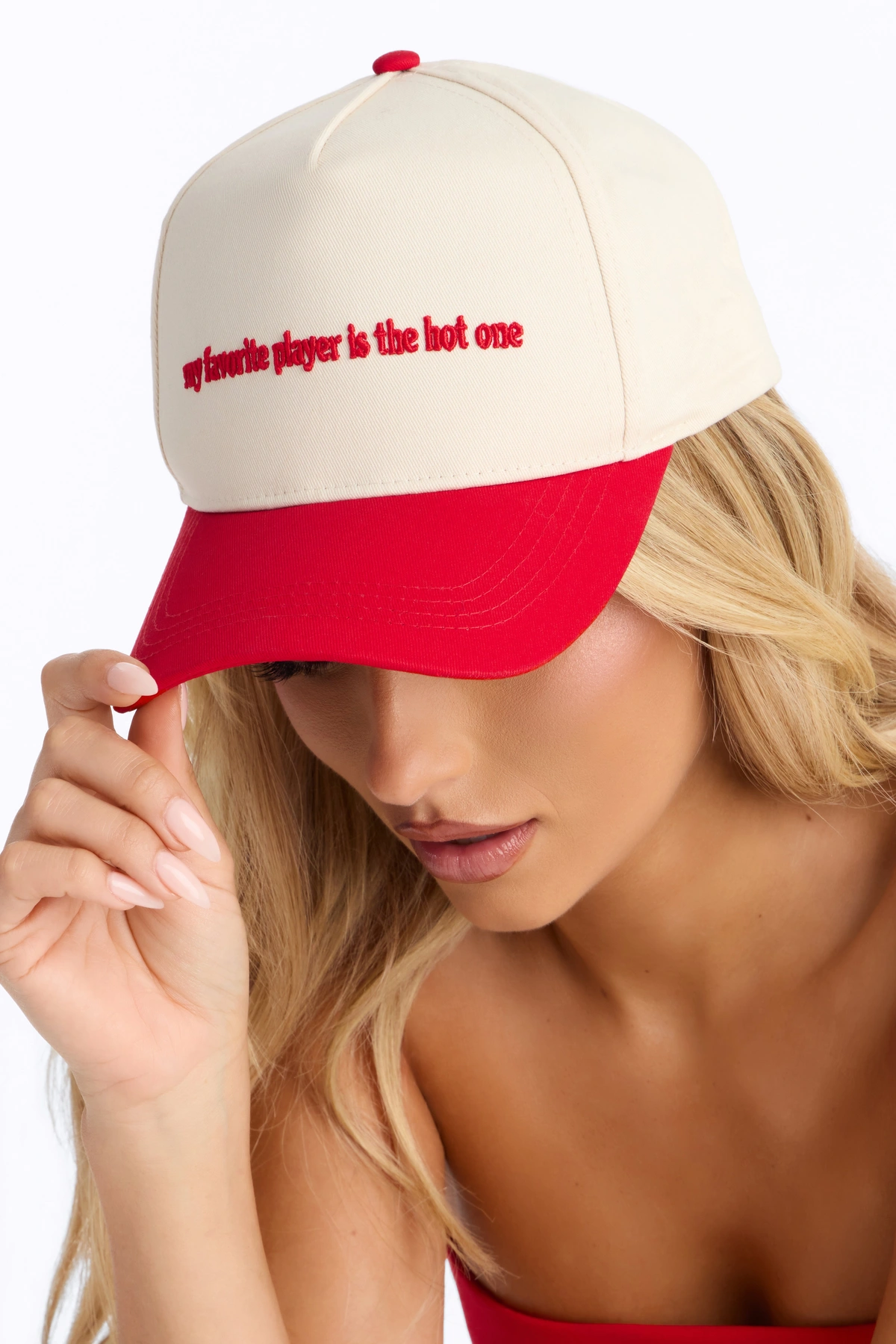 My Favorite Player Baseball Hat - Red/combo — Vermelho/combinação