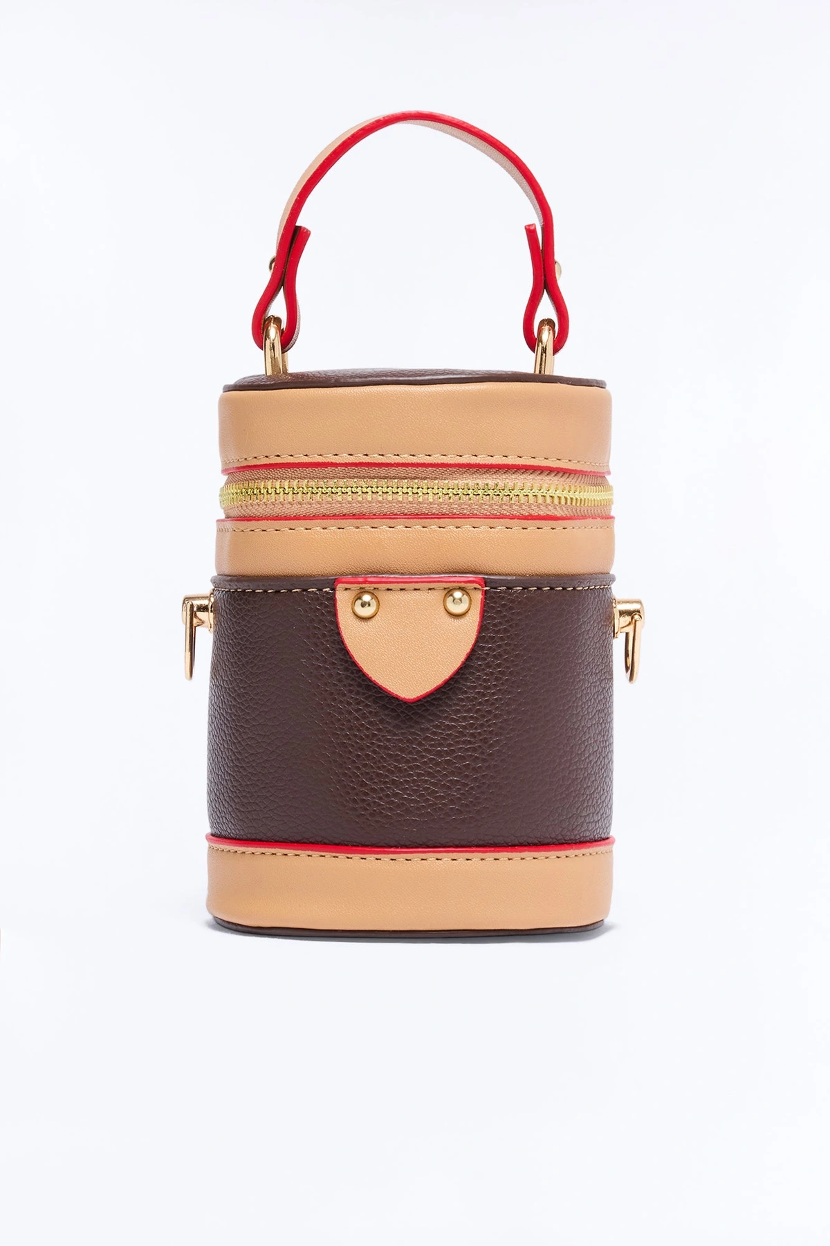 Pocketful Of Chick Faux Leather Mini Satchel Handbag - Brown/combo — Castanho/combinação