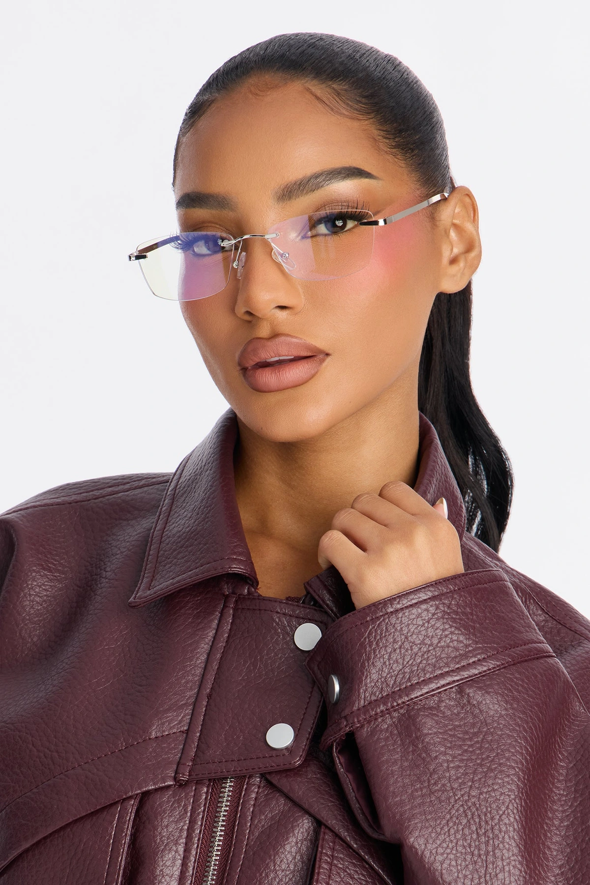 Clearview Edge Rimless Square Blue Light Glasses - Silver — Prateado