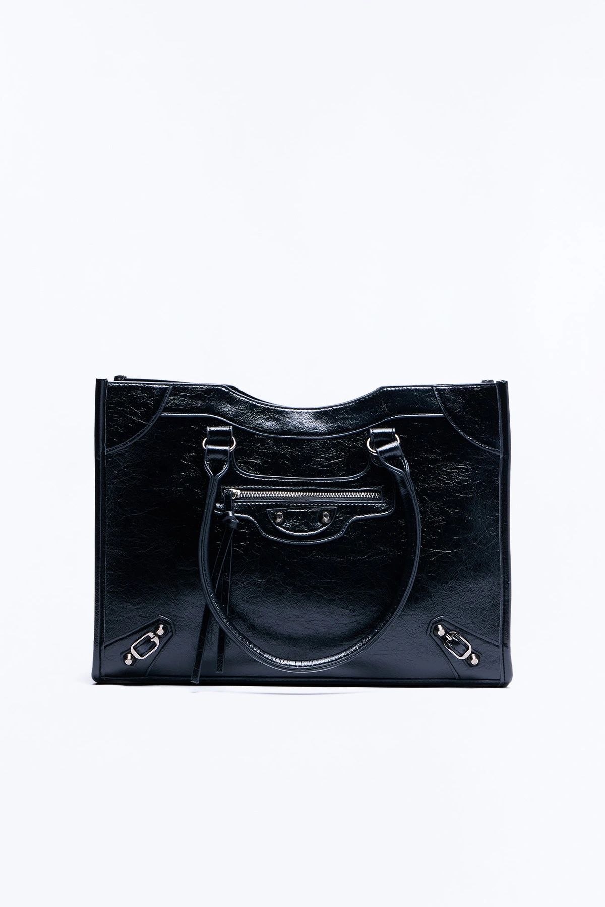 Got Things To Do Faux Leather Tote - Black — Preto