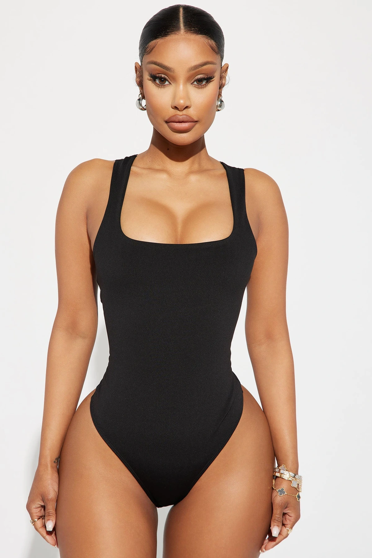 Adriana Smooth Fit Bodysuit - Black — Preto