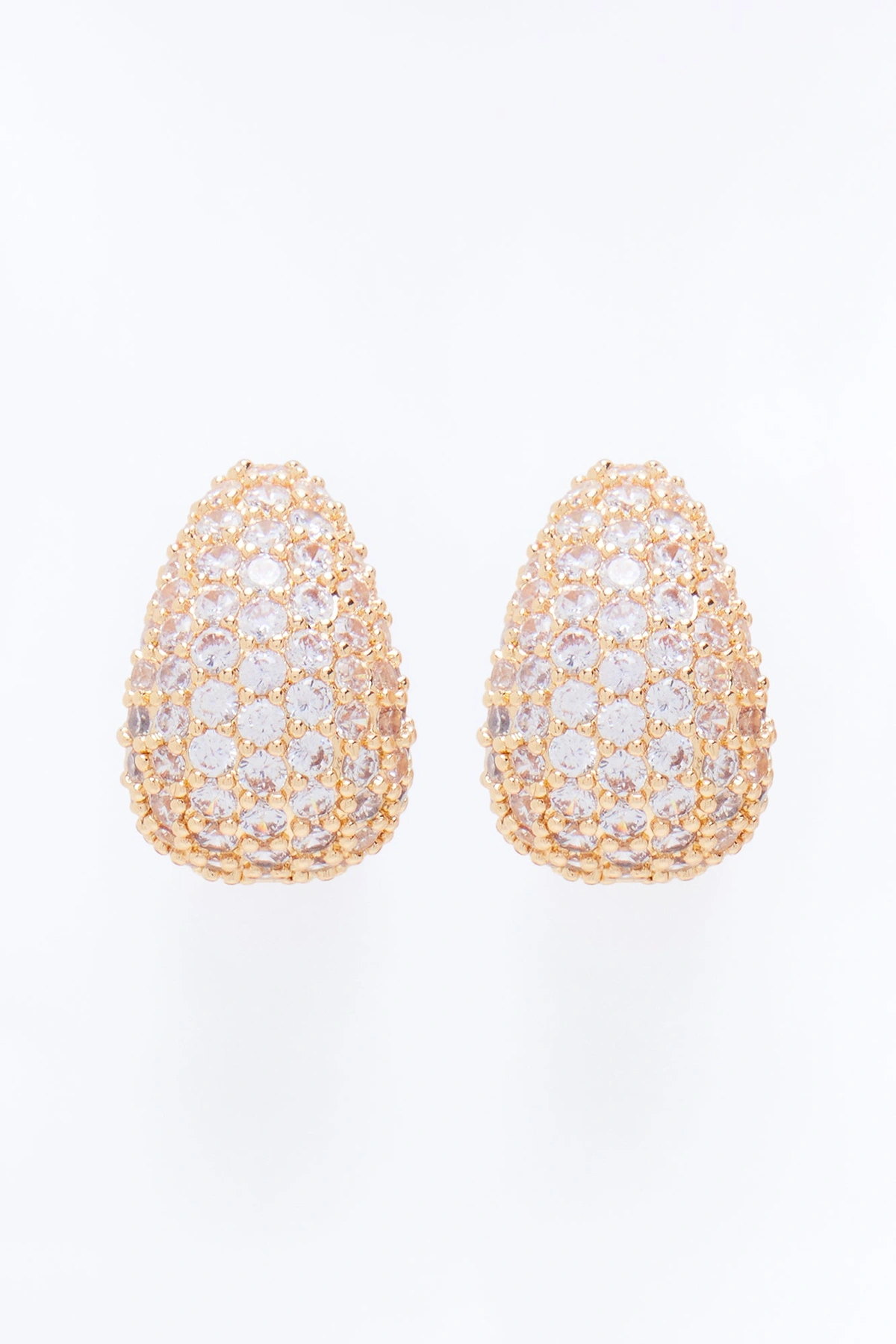 Cubic Zirconia Unforgettable Stud Earrings - Gold — Dourado