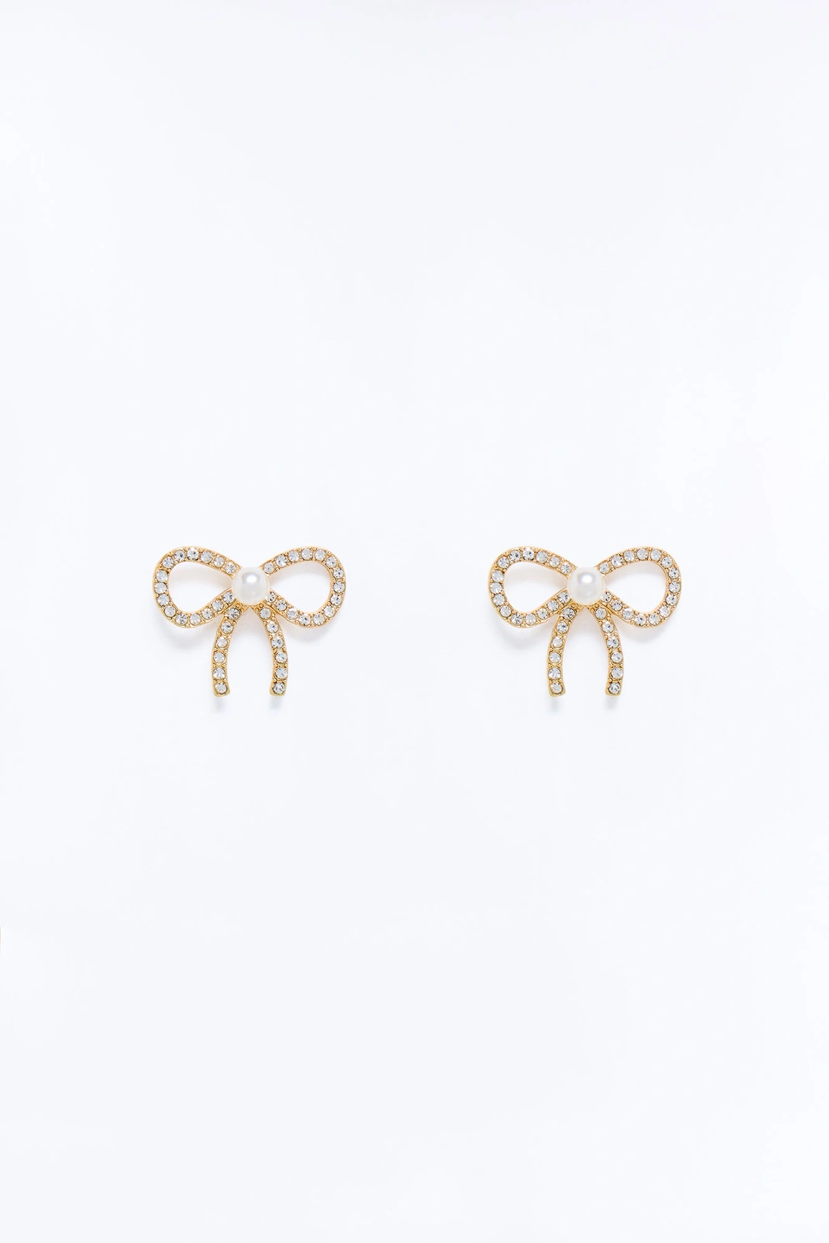 Sweetheart Bow Stud Earrings - Gold — Dourado