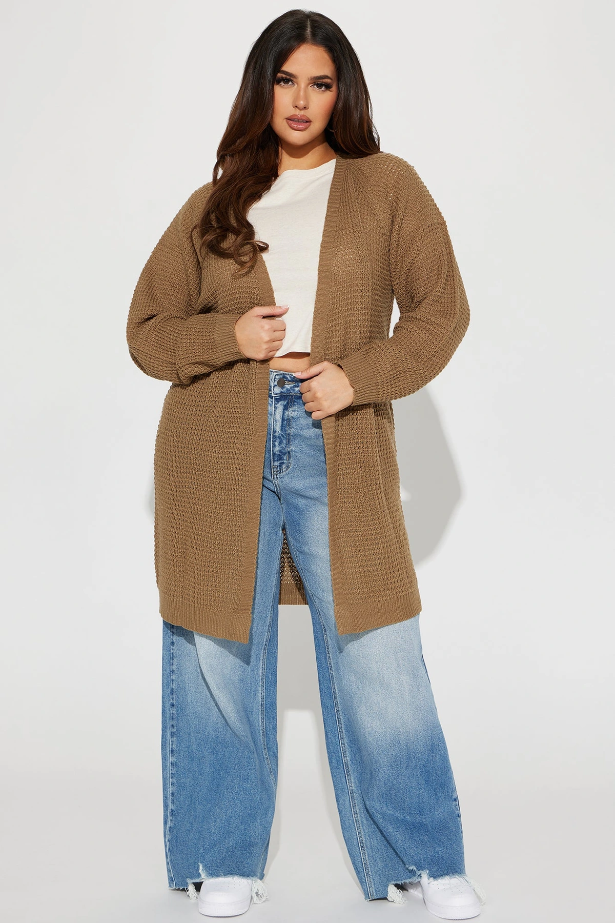 Stayin' Close By Cardigan - Khaki — Caqui