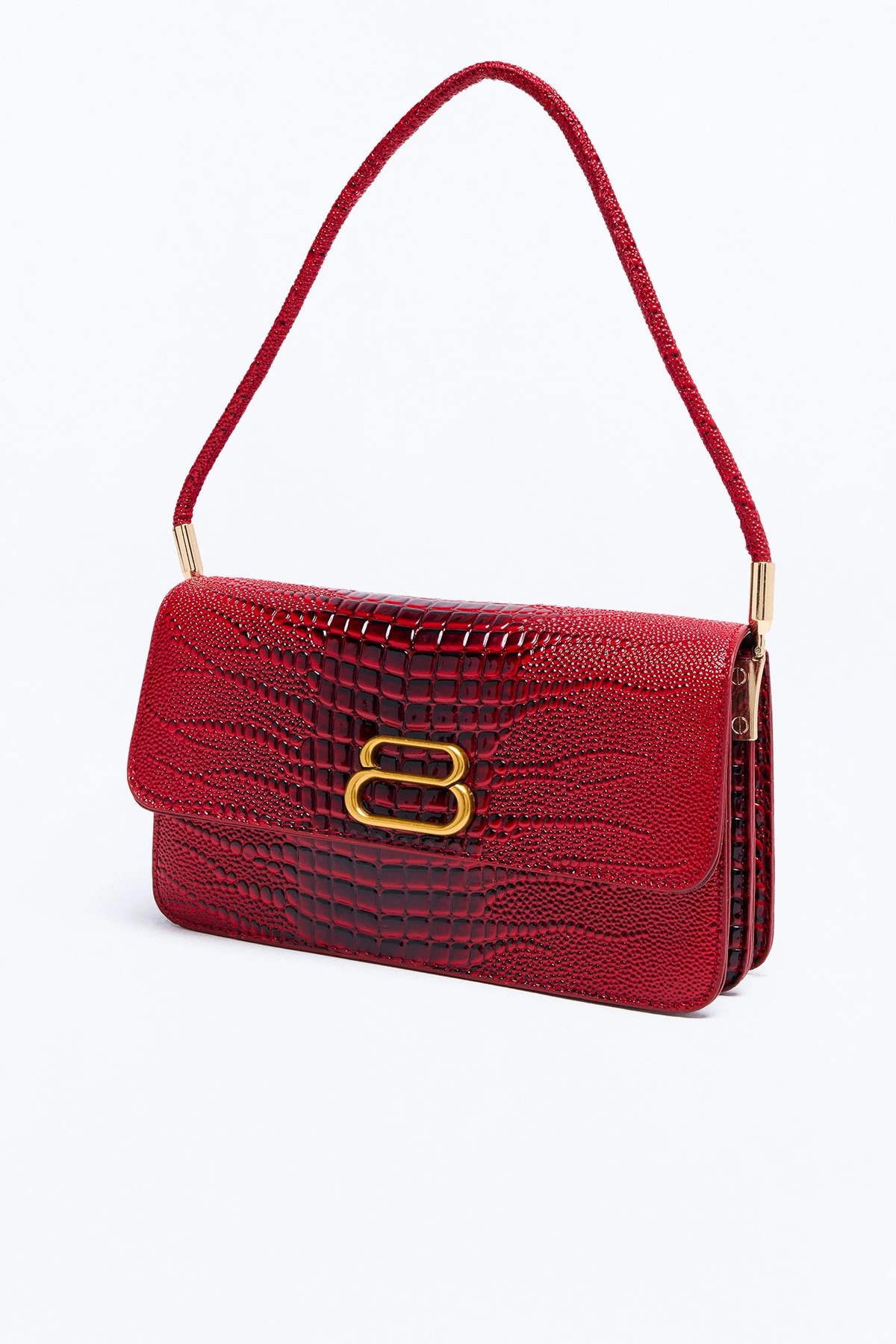 Croc Chic Handbag - Burgundy — Bordô