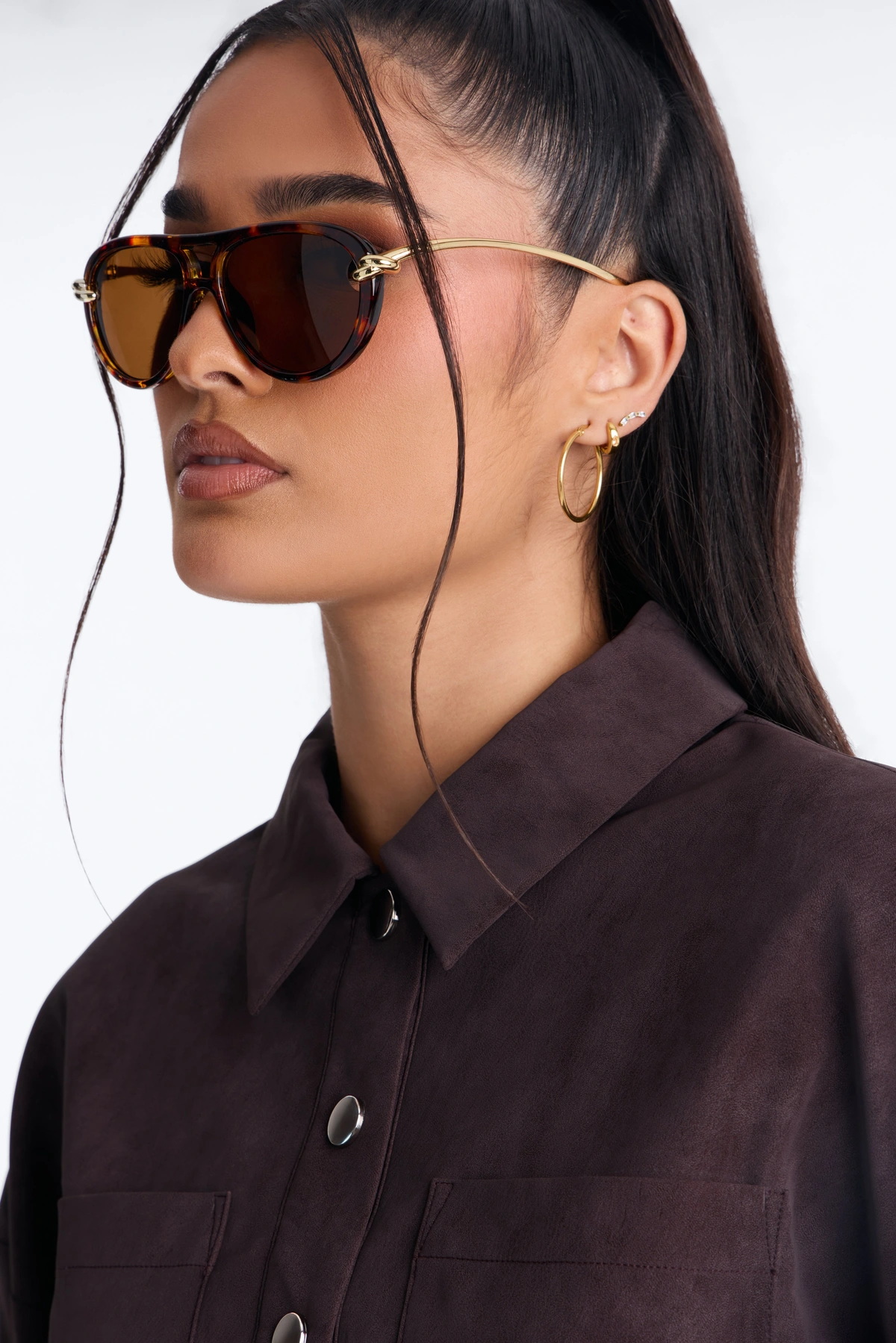 Knoty Girl Aviator Sunglasses - Tortoise — Tortoise