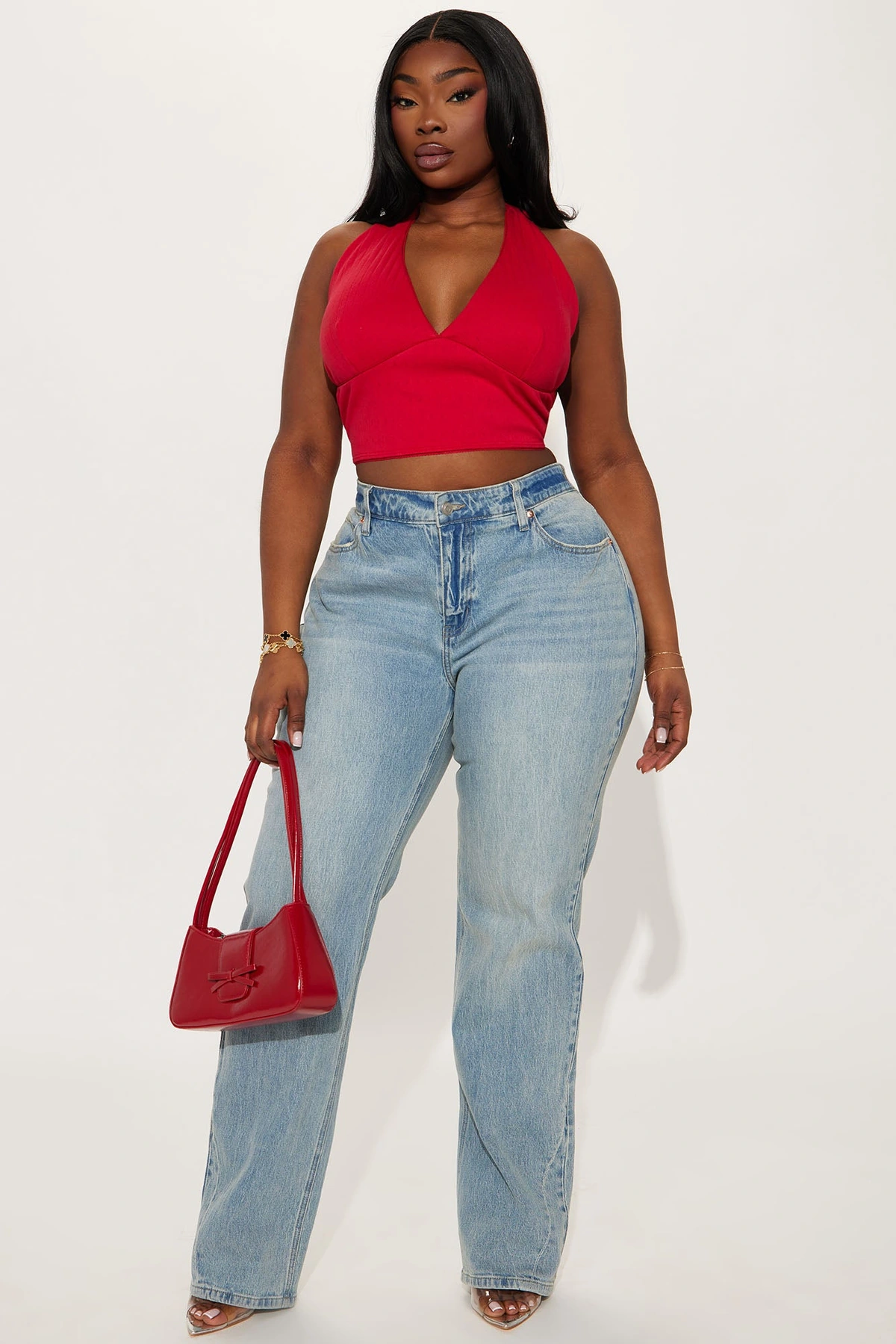 Tall Deserved It Stretch Straight Leg Jeans - Light Wash — Ganga de lavagem clara
