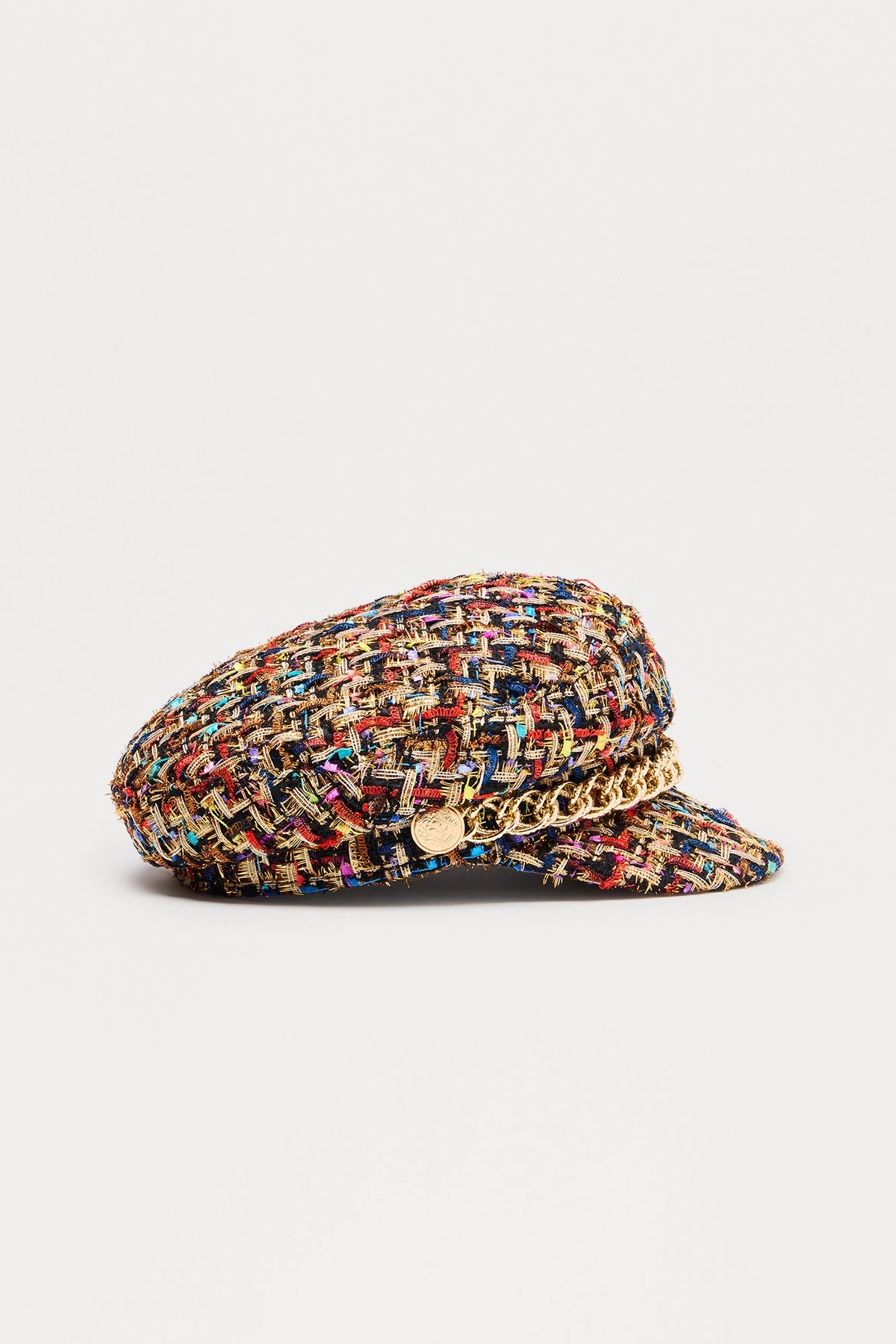 All Fun And Games Tweed Cabbie Hat - Multi Color — Multicolor