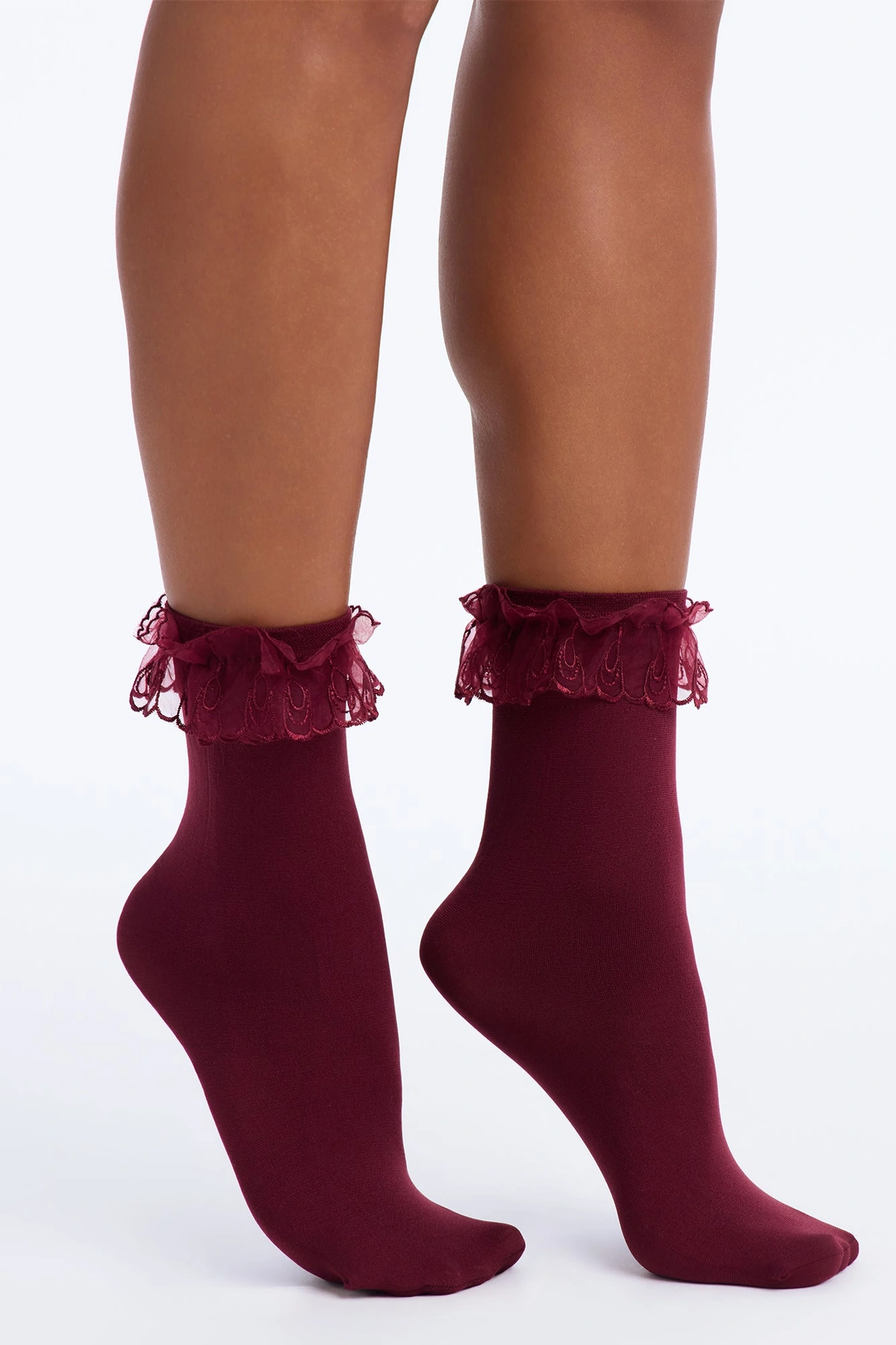 Oh So Chic Socks - Burgundy — Bordô