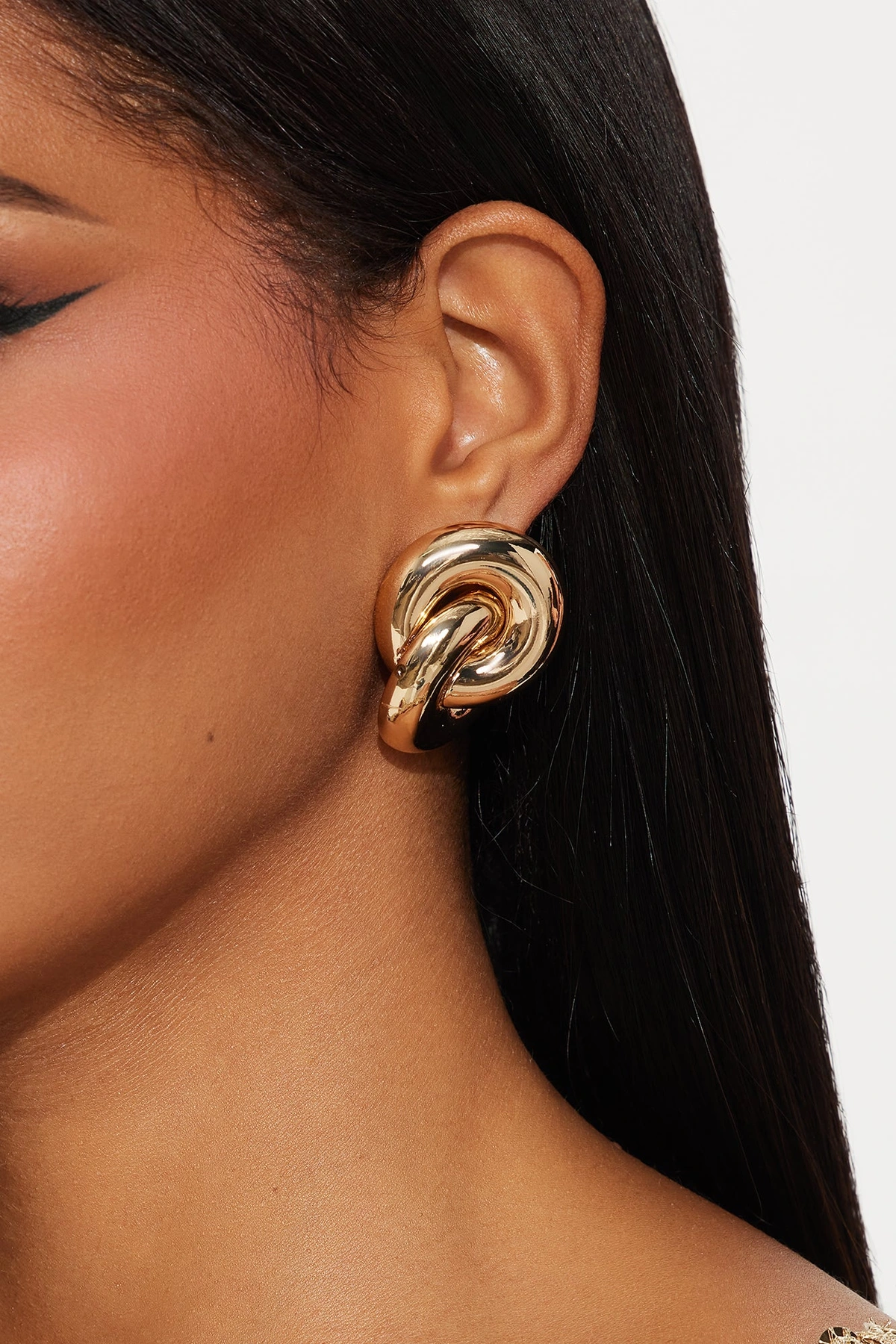 In Flow State Drop Earrings - Gold — Dourado