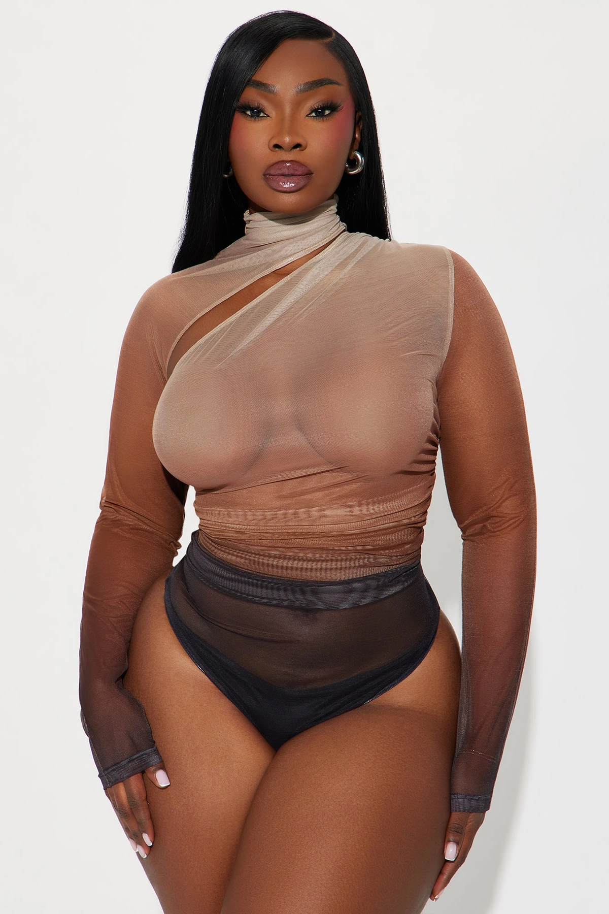 Hot Take Mesh Bodysuit - Brown/combo — Castanho/combinação