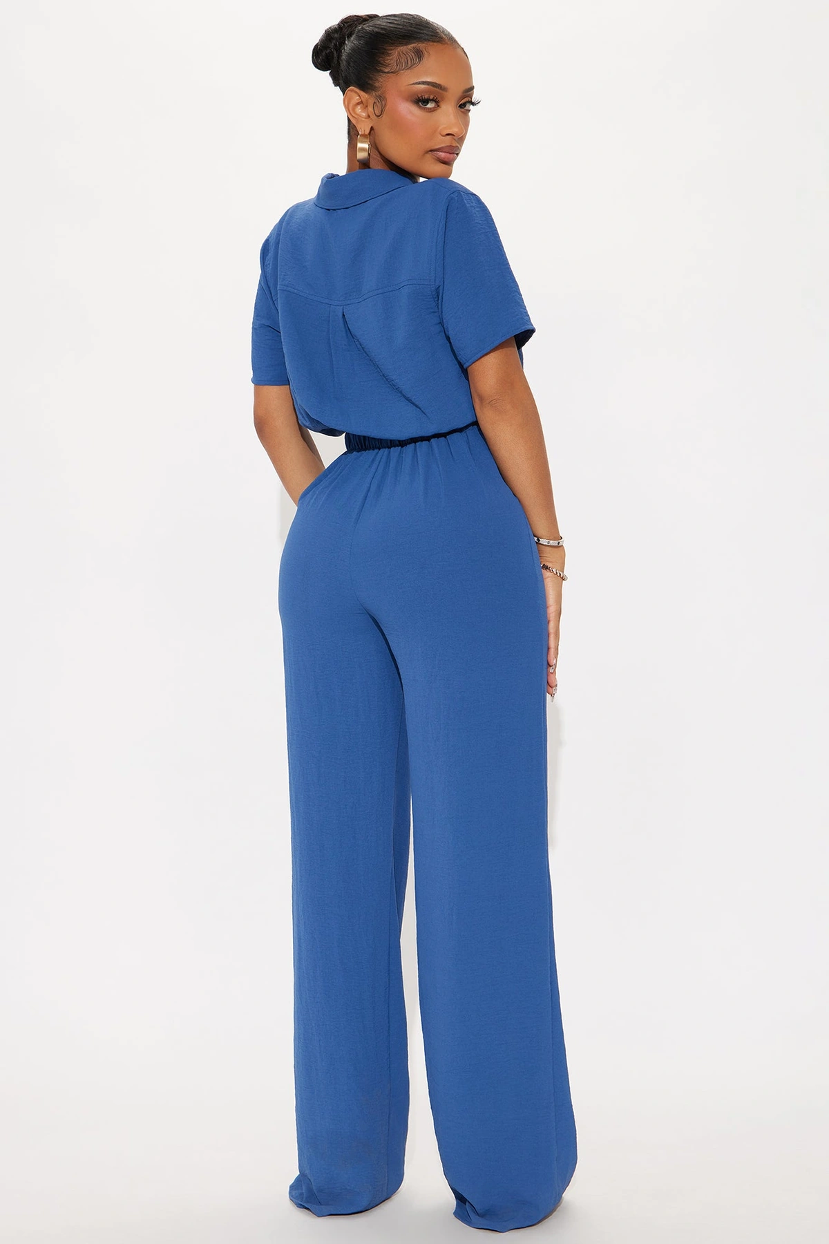 Makenzie Short Sleeve Jumpsuit - SlateBlue — SlateBlue