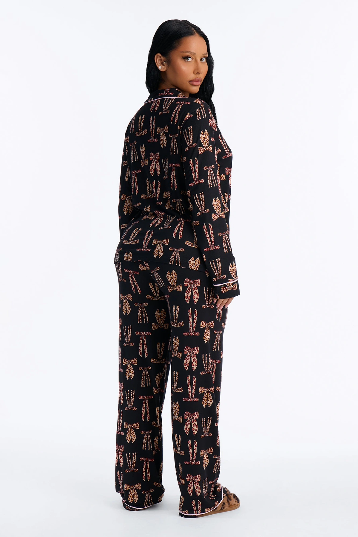Wild & Chic PJ Pant Set - Black/combo — Preto/combinação