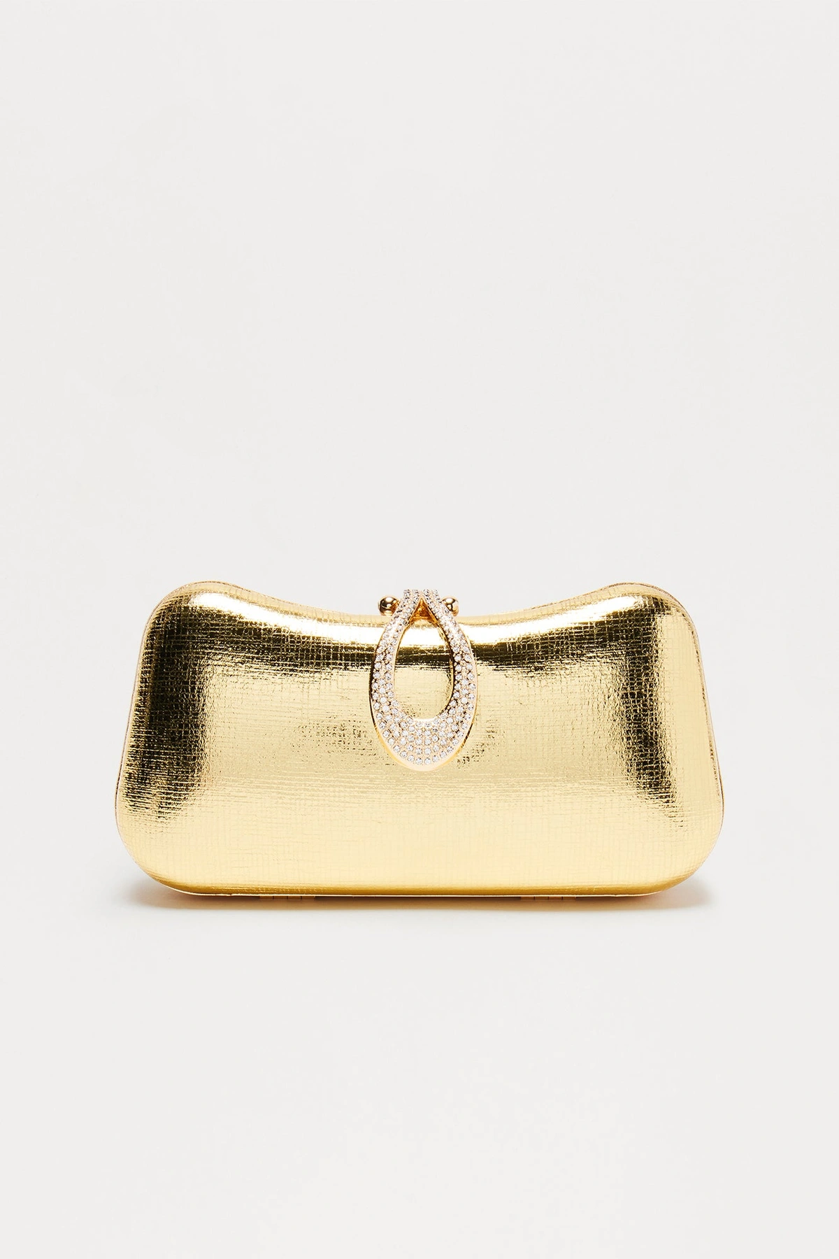 After Hours Faux Leather Clutch - Gold — Dourado