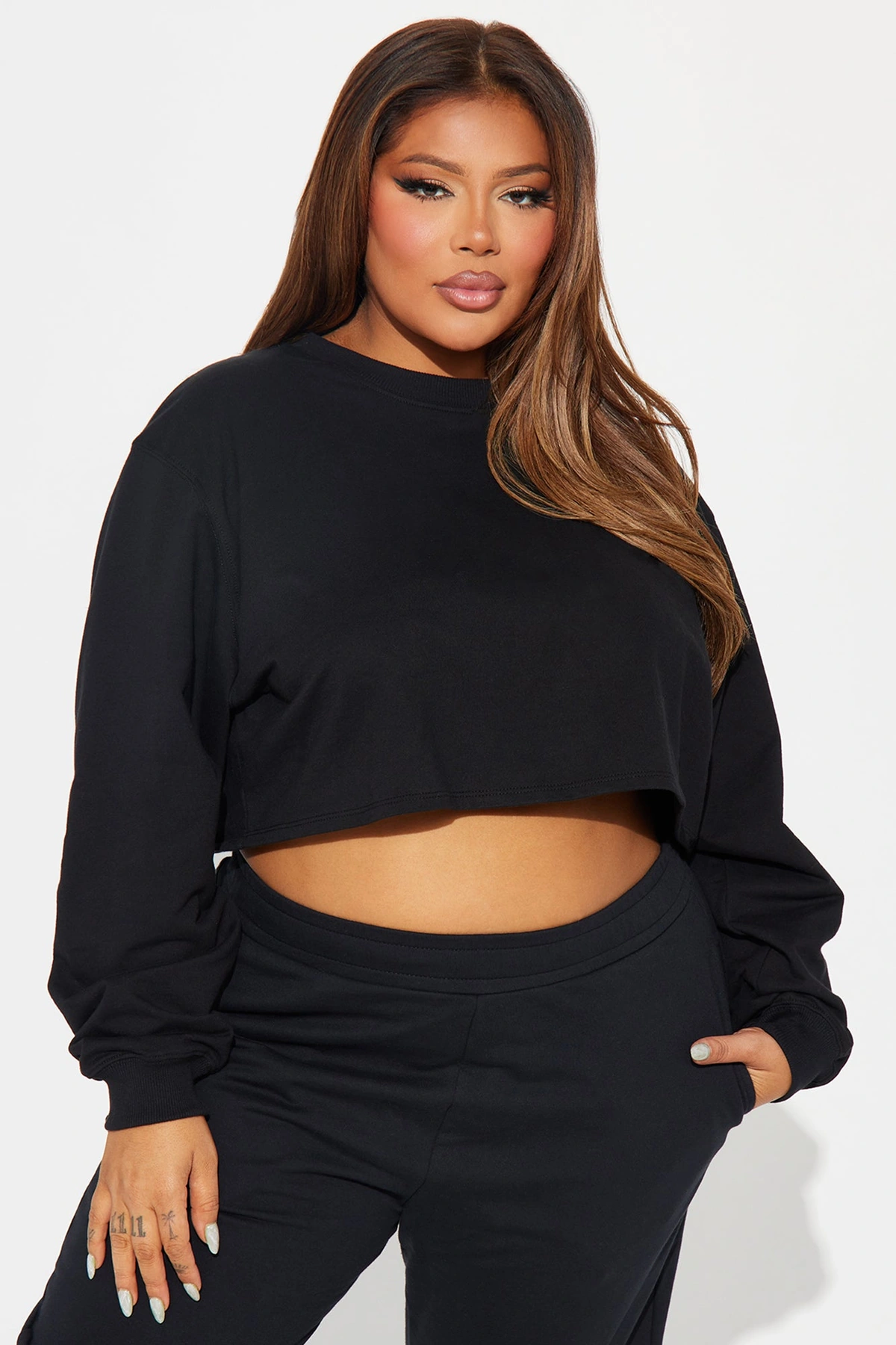 Flight Time Lounge Sweatshirt Crewneck - Black — Preto