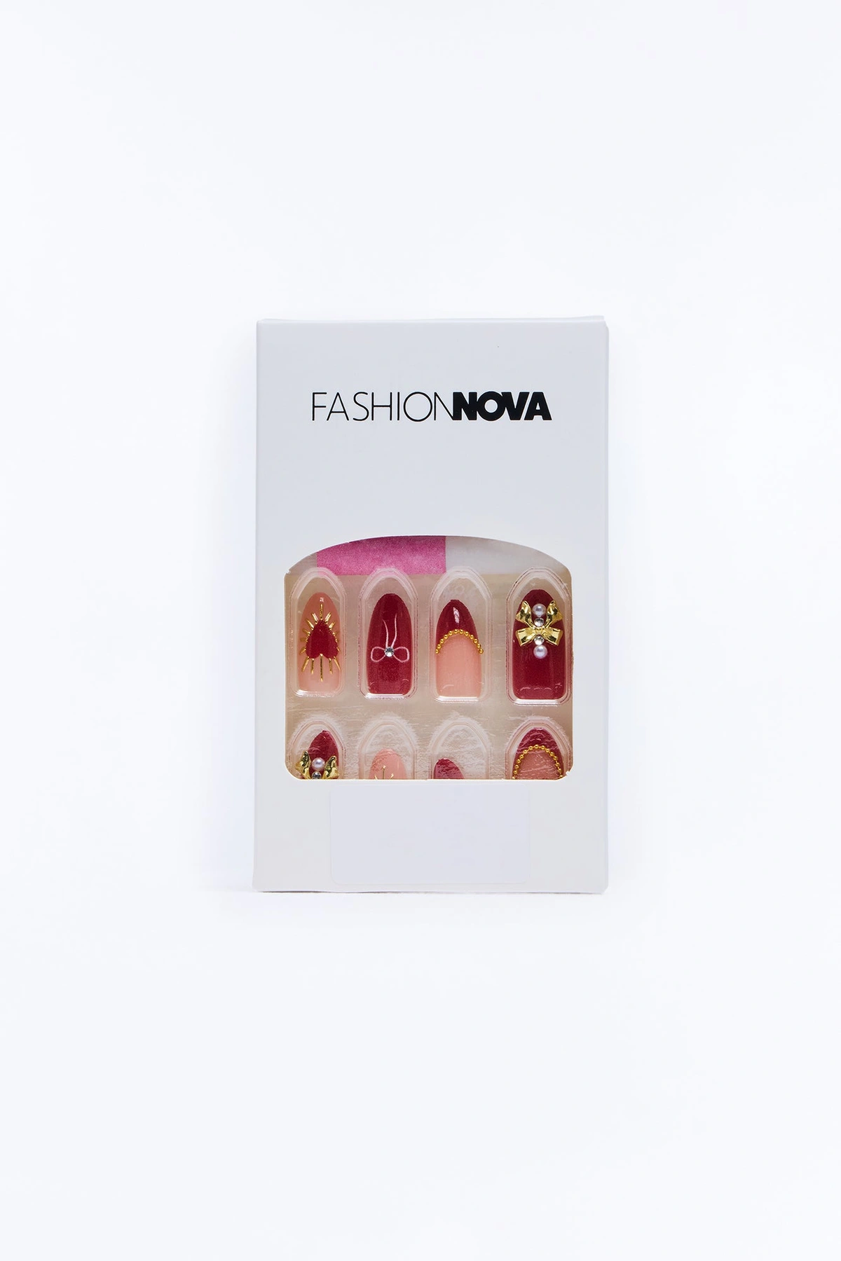 All Things Girly Press On Nail Set - Red/combo — Vermelho/combinação